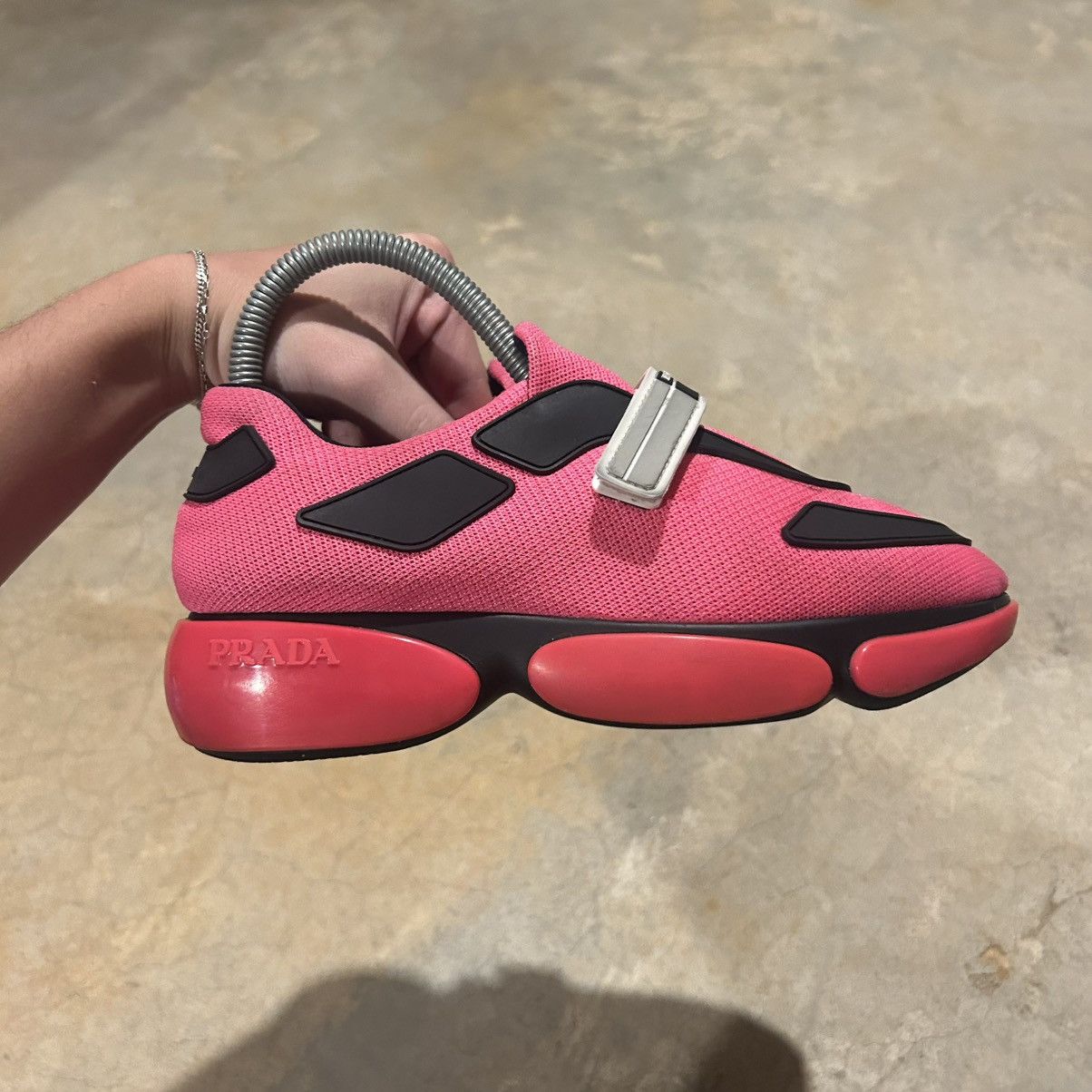 Prada Prada Cloudbust Knit Sneakers Fluorescent Pink US 5 Size US 5 / EU 37 - 8 Thumbnail