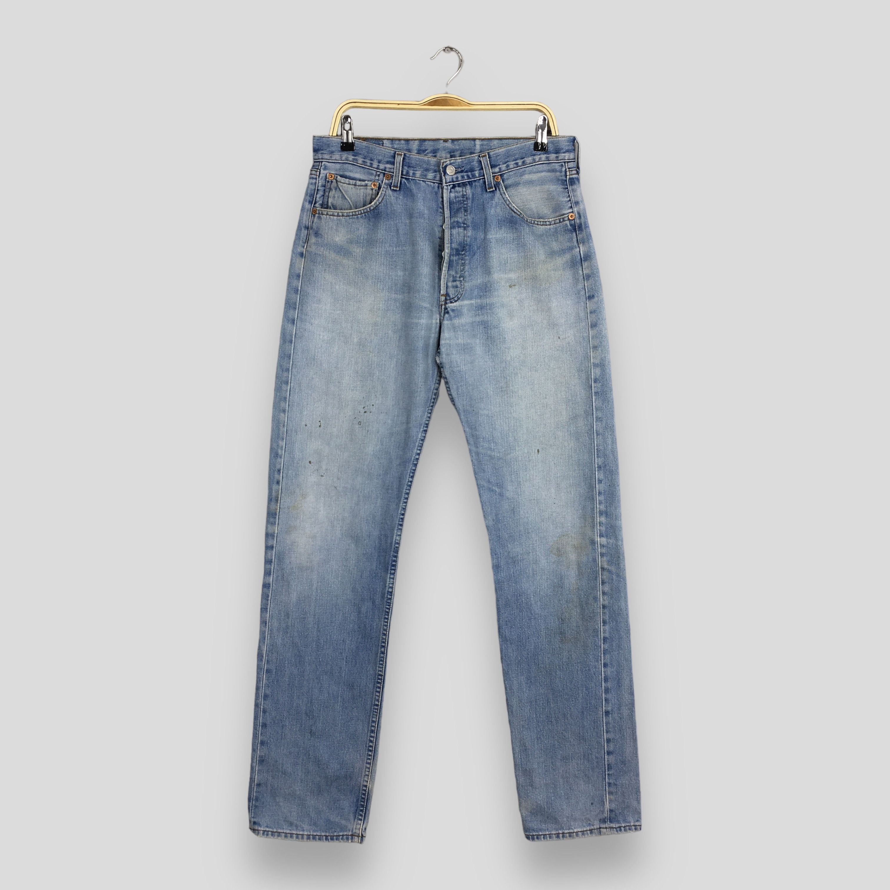 Levi's Size 31x33 Vintage 80s Levi's 501 Faded Blue Jeans S186 Size US 31 - 1 Thumbnail