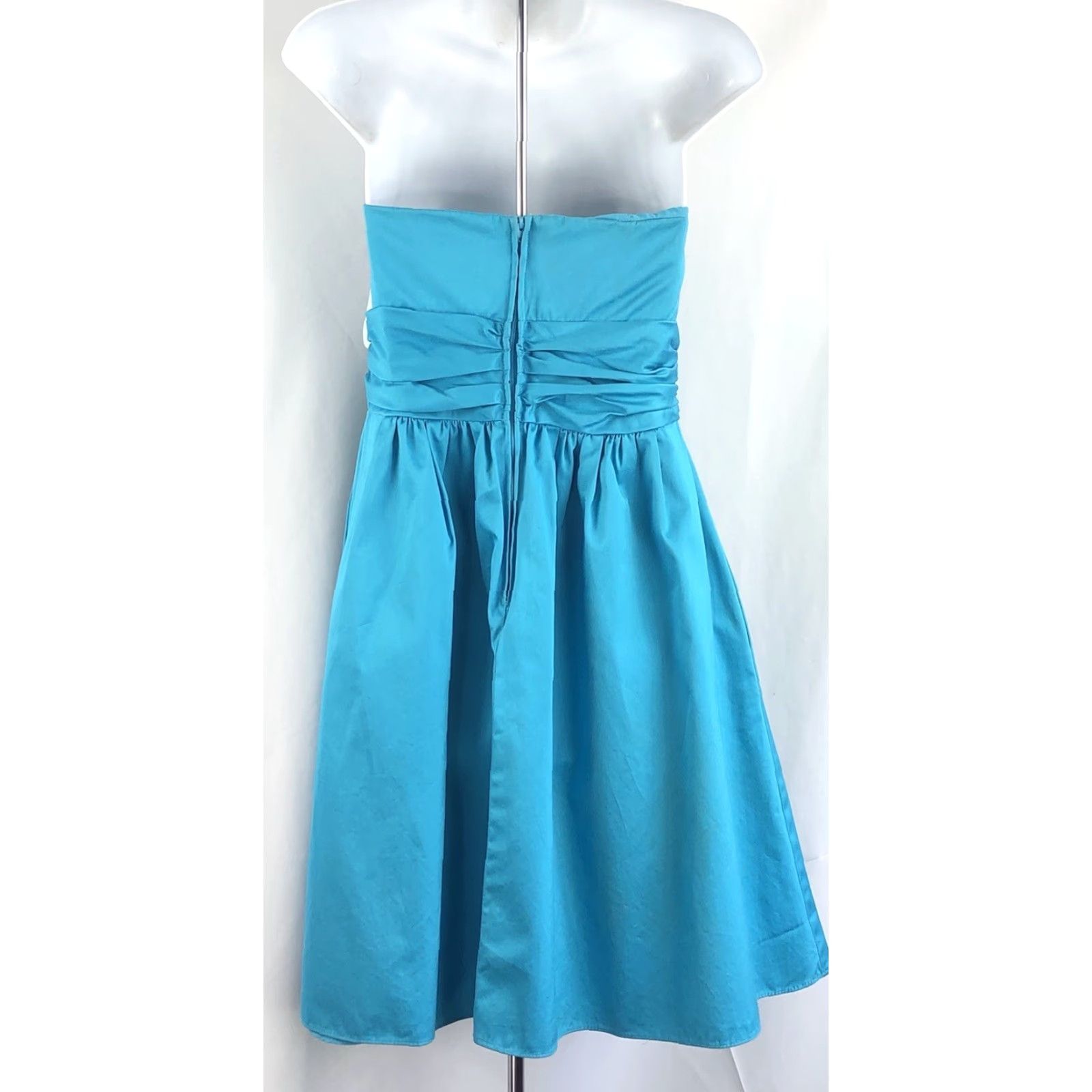 Vintage VINTAGE davids bridal Sweetheart Corset Swing Dress 12 Teal knee Length Strapless Summer Y2K Size XL / US 12-14 / IT 48-50 - 2 Thumbnail