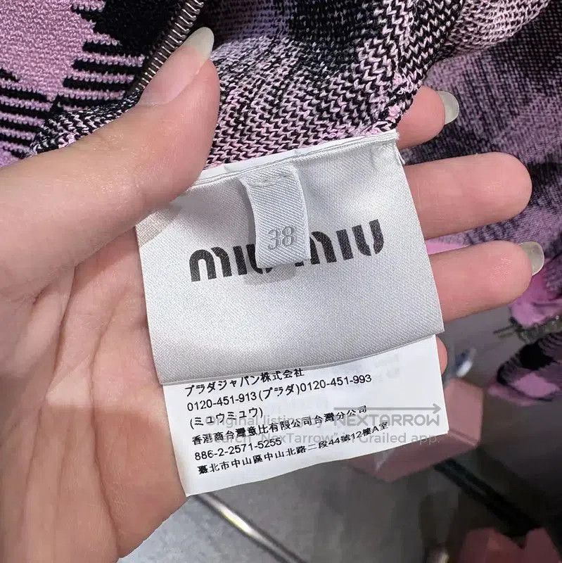 Miu Miu Miu Miu Pink Checkered Cropped Cardigan . Size S / US 4 / IT 40 - 5 Thumbnail