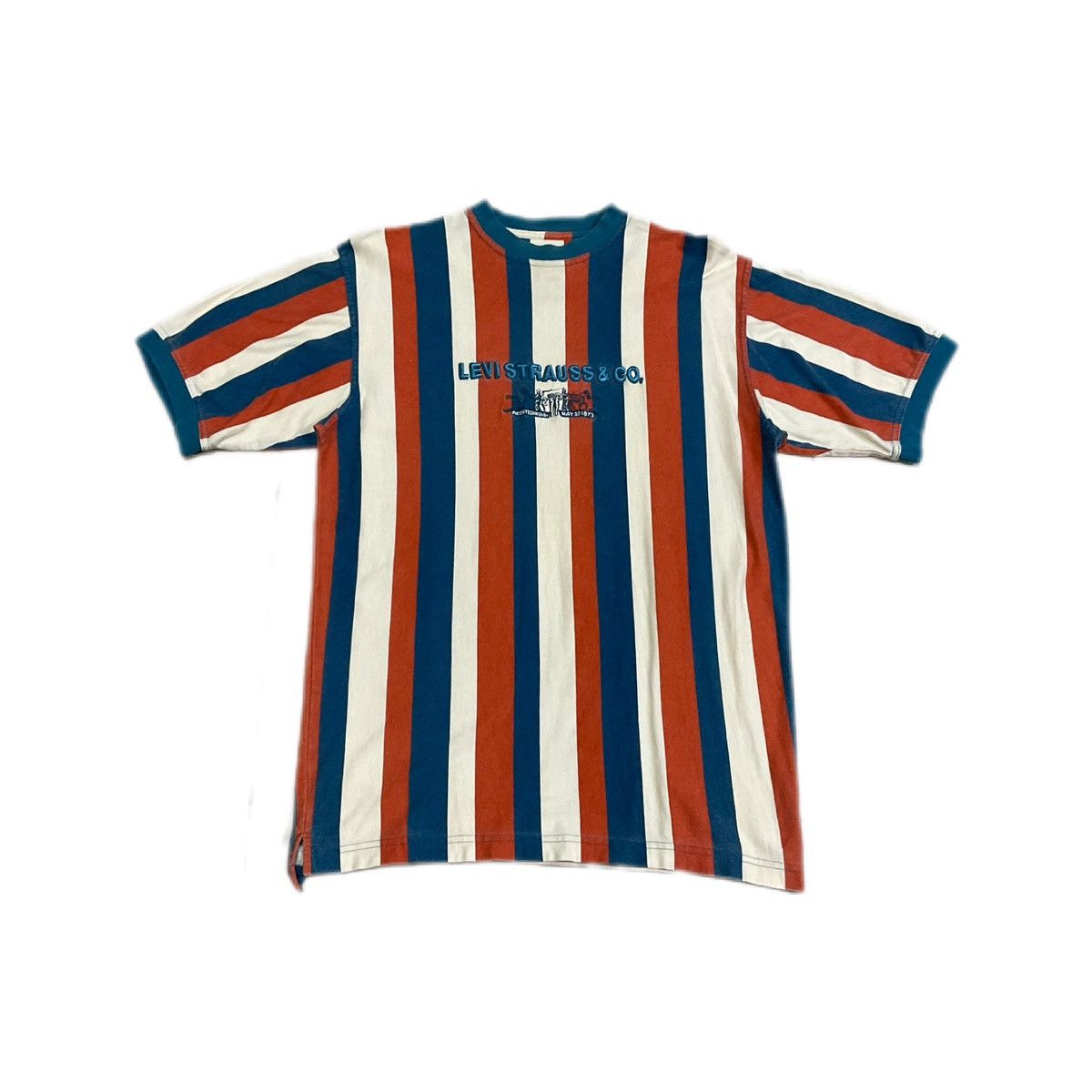 Levi's × Levi's Vintage Clothing × Vintage 🔥Y2K Vintage Levis Striped Shirt Embroidered Logo Size US L / EU 52-54 / 3 - 2 Thumbnail