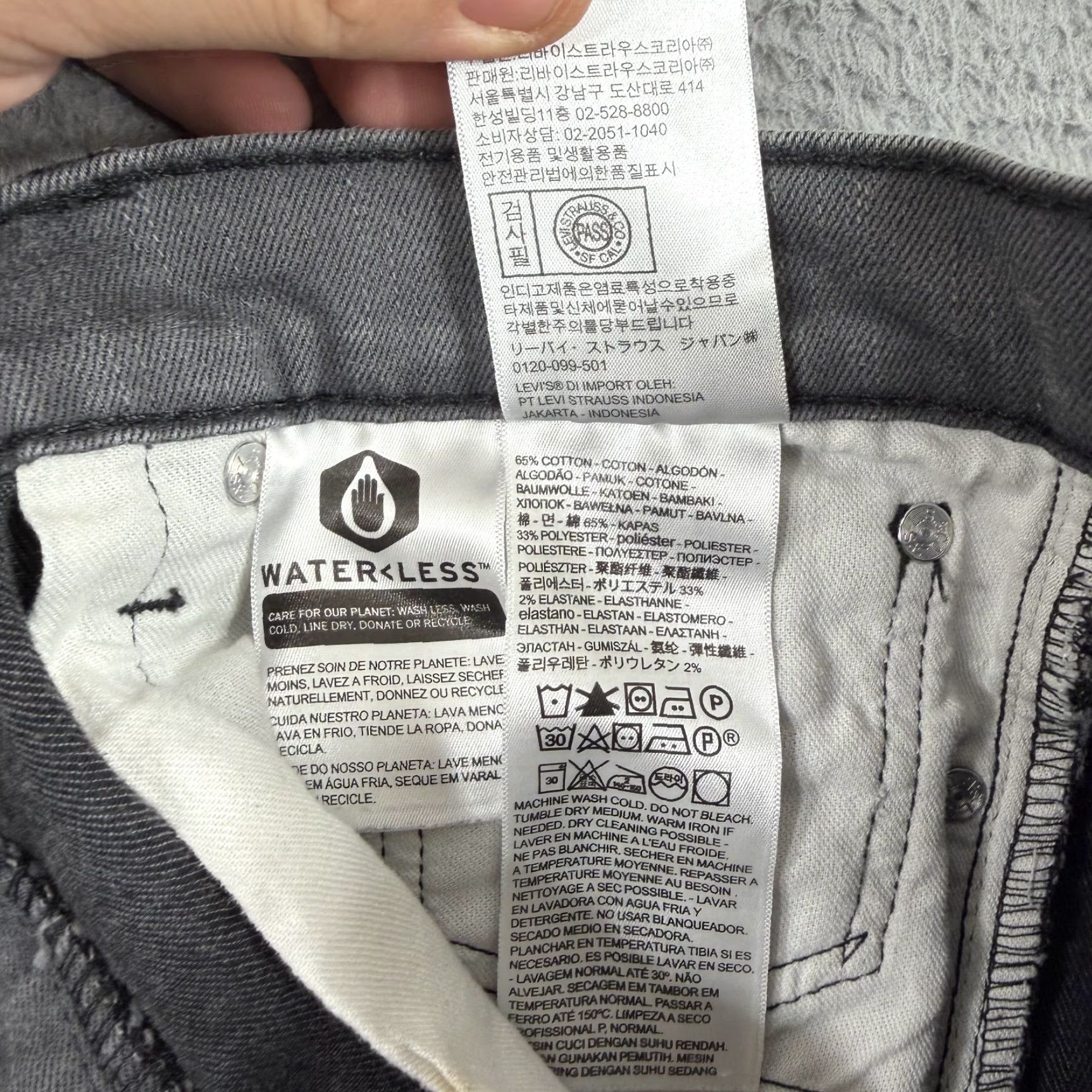 Levi's Levi's 511 Jeans Mens 32x34 Gray Slim Fit Stretch Denim Pants Size US 32 / EU 48 - 7 Thumbnail