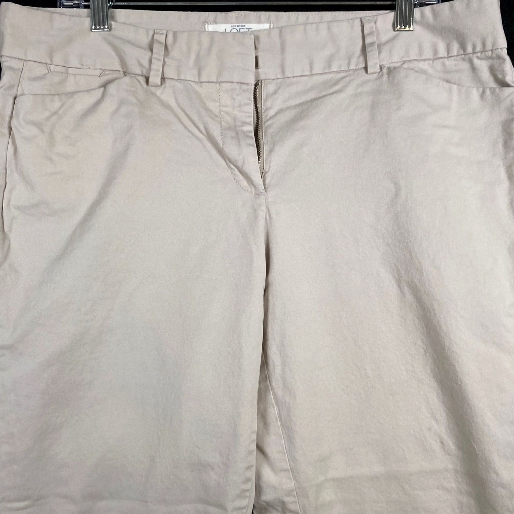 Ann Taylor Ann Taylor LOFT Womens Pants Tan Marisa Capri Cropped Workwear Stretch 12 Size 25" / US 0 / IT 36 - 2 Thumbnail
