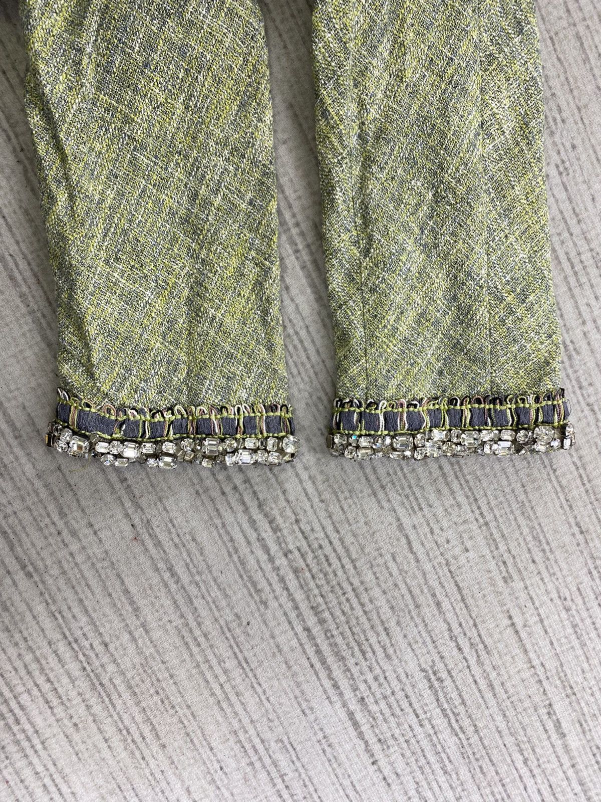 Moschino × Vintage Vintage Moschino Tweed Lime Green Cropped Jacket Size M / US 6-8 / IT 42-44 - 7 Thumbnail