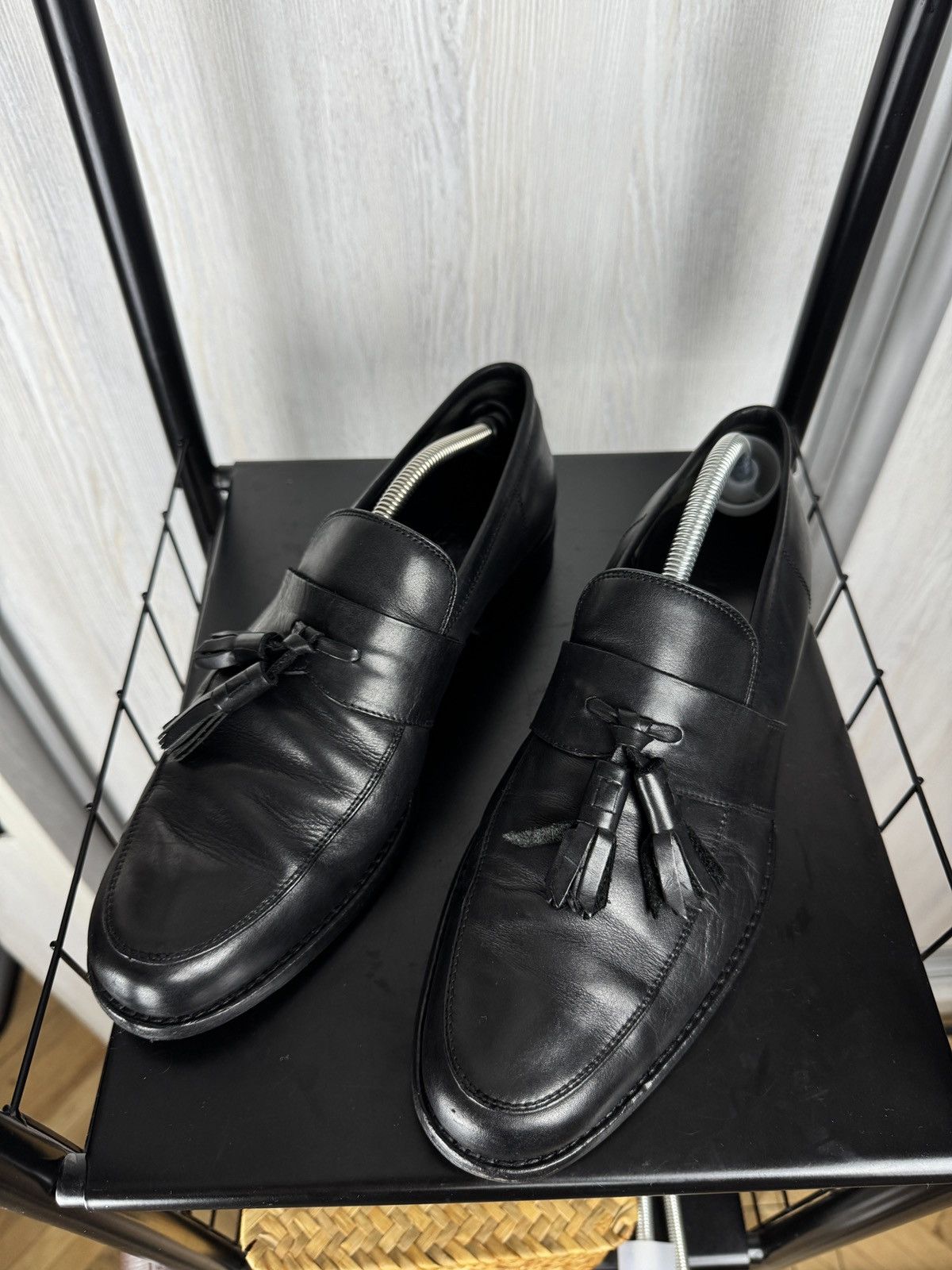 Bally Bally made in Switzerland black TASSEL-DRESS leather loafers Size US 10 / EU 43 - 8 Thumbnail