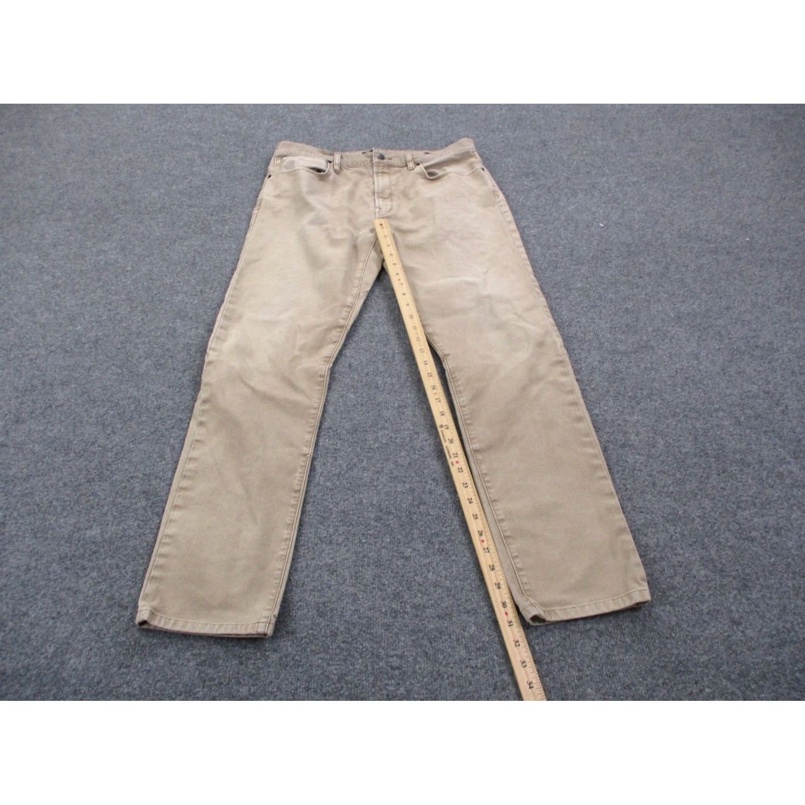 Vintage Proof Pants Mens 34 X 32 Beige Chino Straight Pants 34 Beige Mens Regular Fit 5-Pocket Denim? Size US 34 / EU 50 - 3 Thumbnail