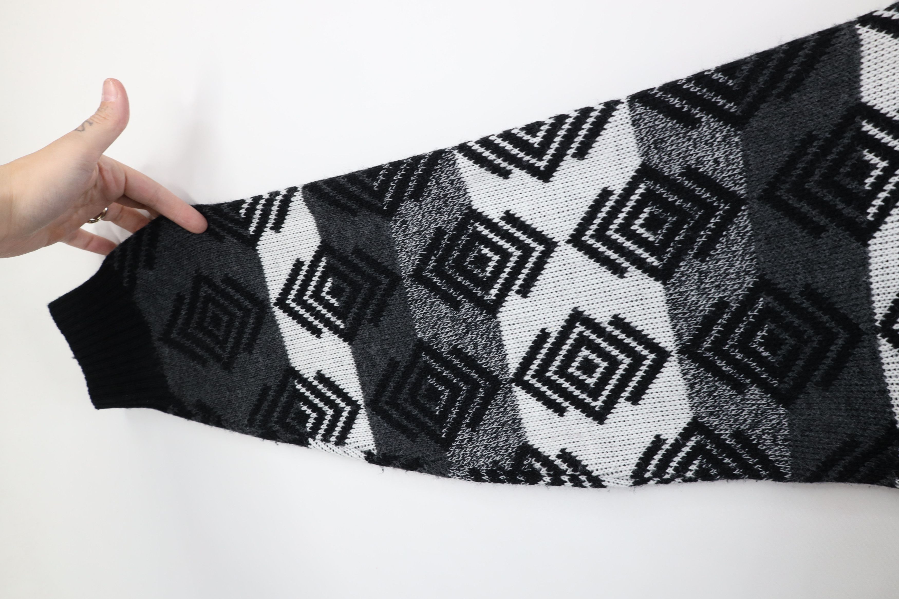 Vintage Vintage 90s Streetwear Geometric Marled Knit Sweater USA Size US XL / EU 56 / 4 - 6 Thumbnail