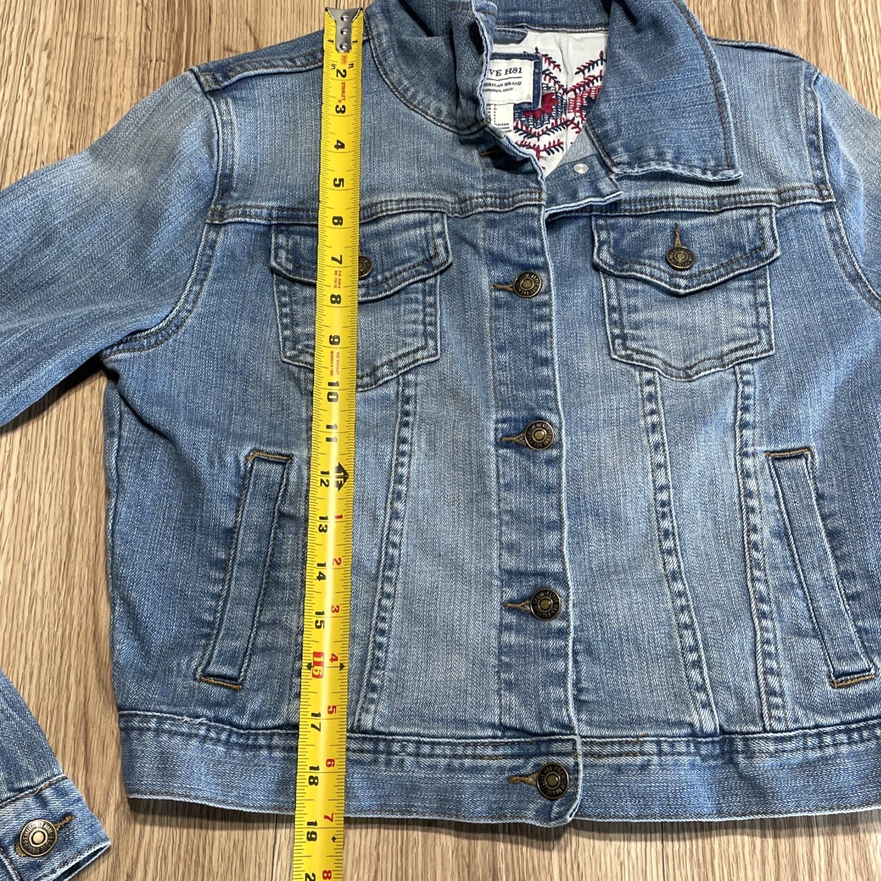 Denime VINTAGE I LOVE H81 Denim Jacket Womens L Medium Blue Jean Cropped Trucker Fall Spring Winter Size 36" / US 14 / IT 50 - 4 Thumbnail