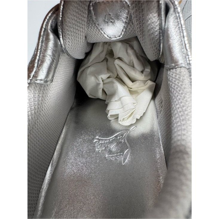 Christian Louboutin Christian Louboutin Tutti Rui Leather Sneakers Silver Men’s Size US 10 / EU 43 - 6 Thumbnail