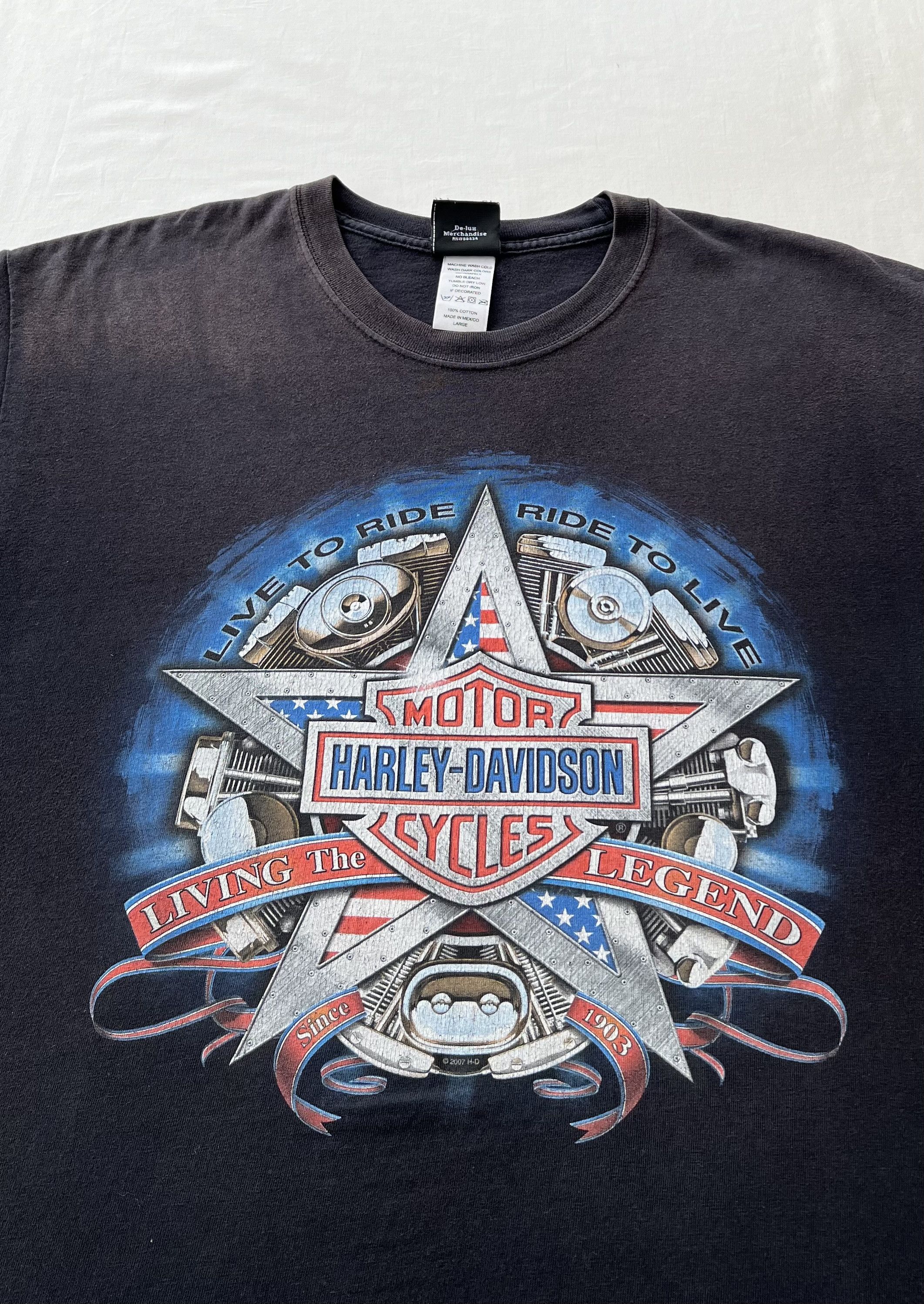 Harley Davidson Vintage 2007 Harley Davidson Live to Ride Las Vegas T-shirt Size US L / EU 52-54 / 3 - 5 Thumbnail