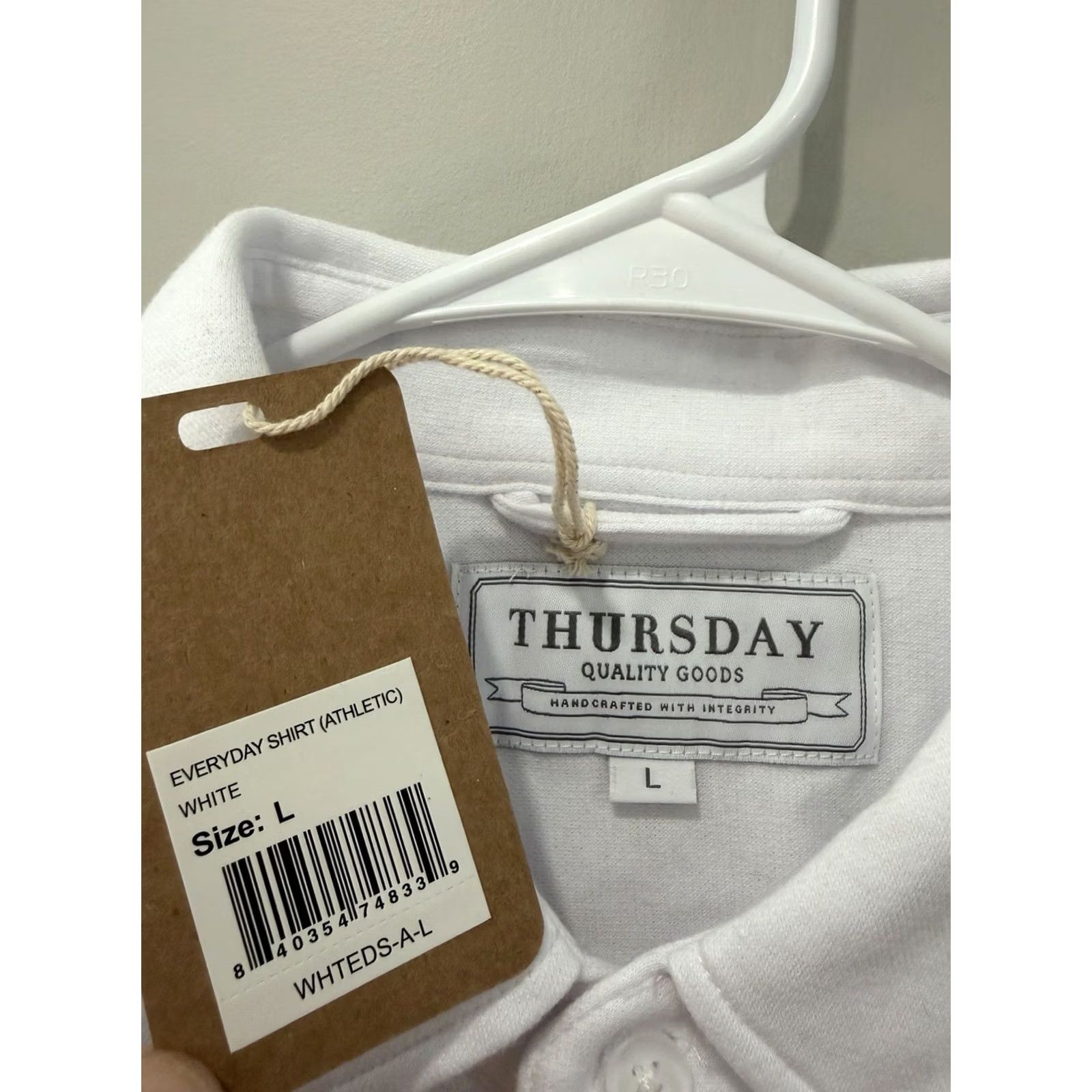 Vintage Thursday Men’s White Long Sleeve Athletic Fit Button Up Shirt Sz L Size US L / EU 52-54 / 3 - 3 Thumbnail