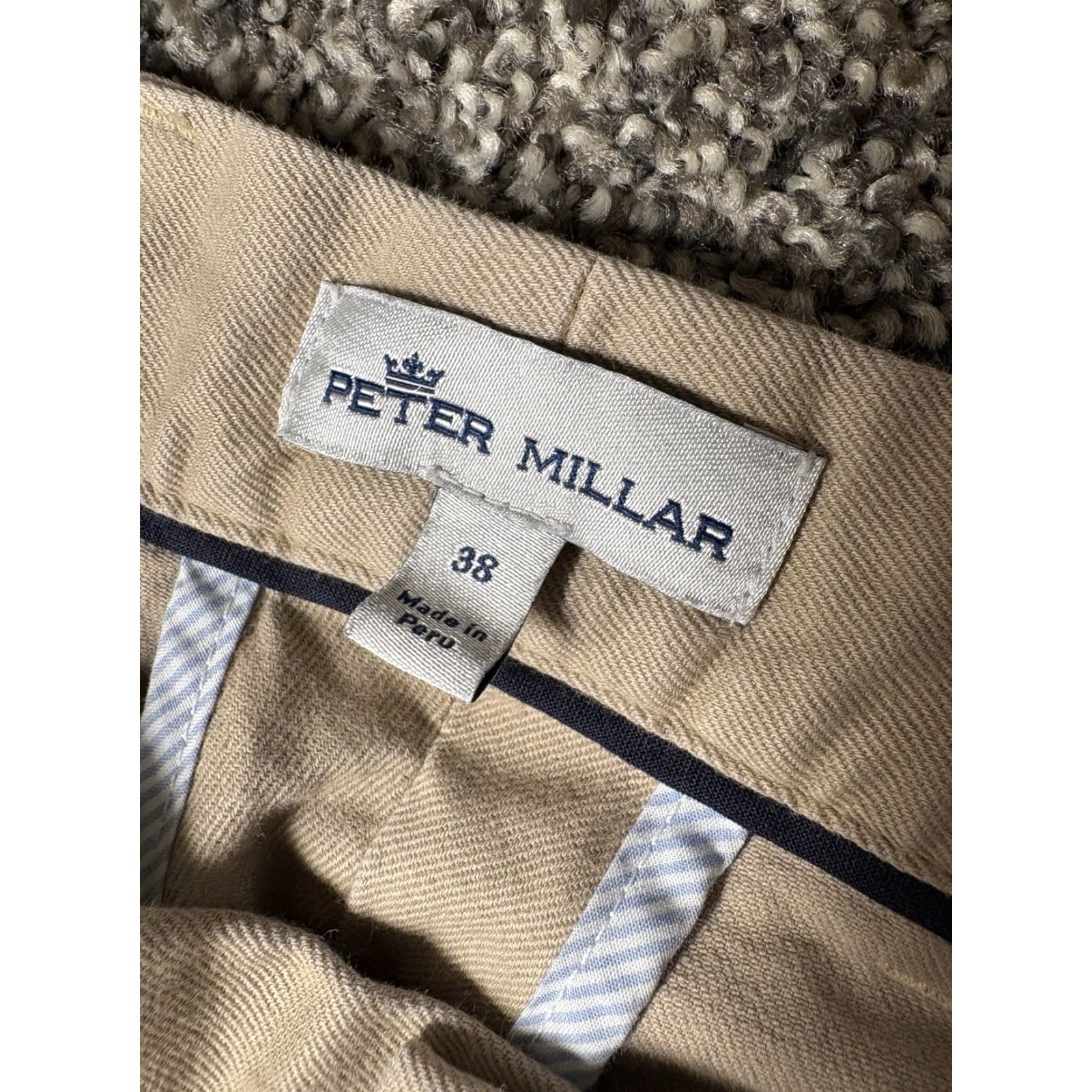 Peter Millar Peter Millar Pants Mens 38x32 Pilot Twill Flat Front Trouser Pima Cotton ME0B06 Beige Straight Reg-34? Size US 38 / EU 54 - 3 Thumbnail