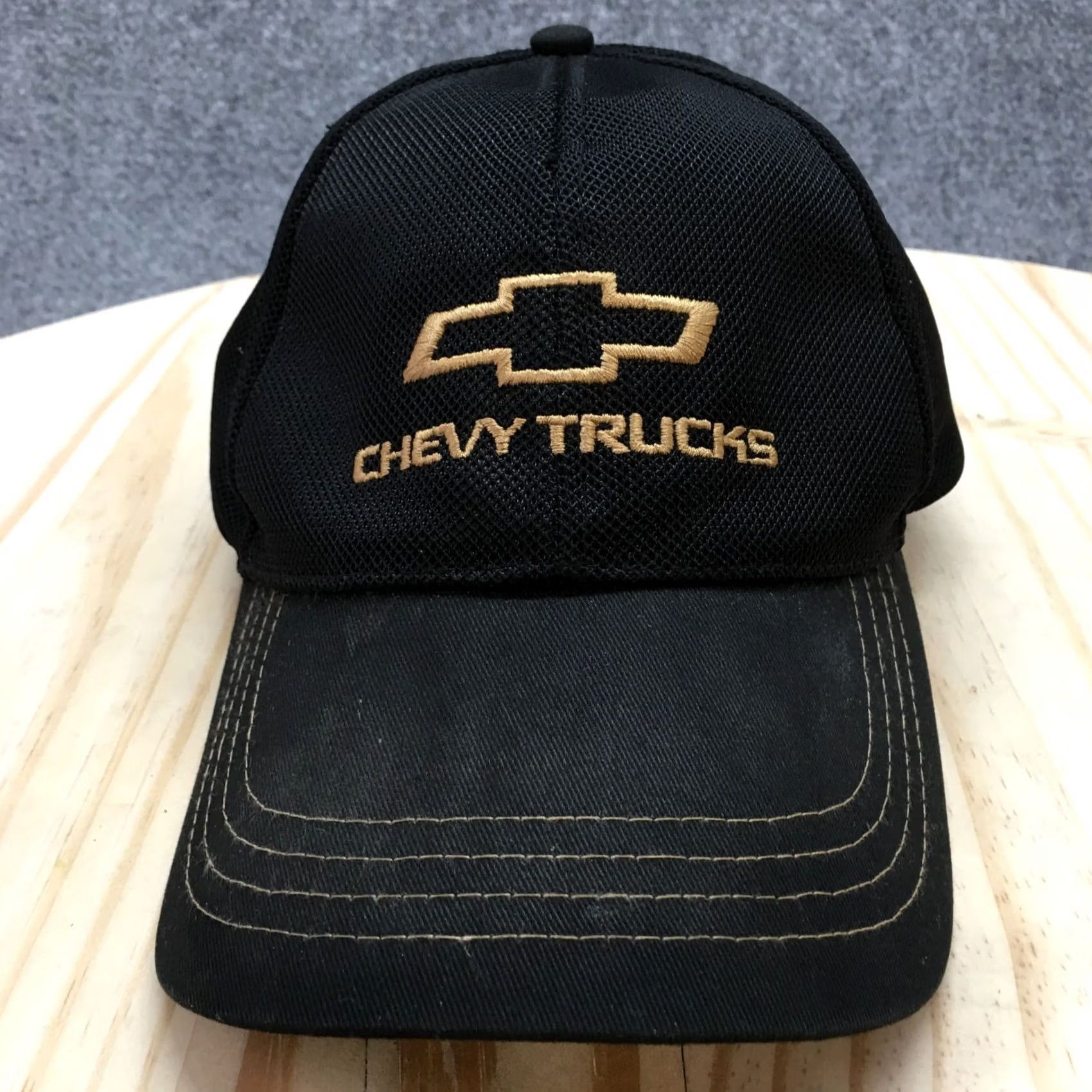 Logo 7 Chevy Trucks Trucker Hat Mens Black OS Adjustable Curved Brim Embroidered Logo Size ONE SIZE - 2 Thumbnail