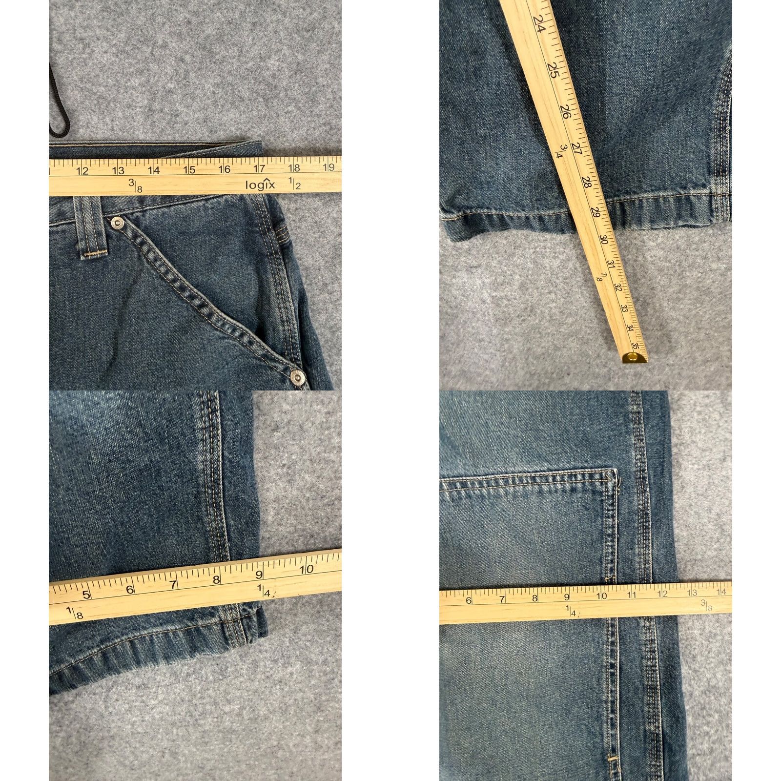 Vintage Arizona Wide Leg Jeans Mens 34x30 Blue Denim Baggy Knee Pocket Skater Streetwear Hip Hop 5-Pocket Design Jeans Mens Regular Blue and Denim Collection Size US 34 / EU 50 - 9 Thumbnail