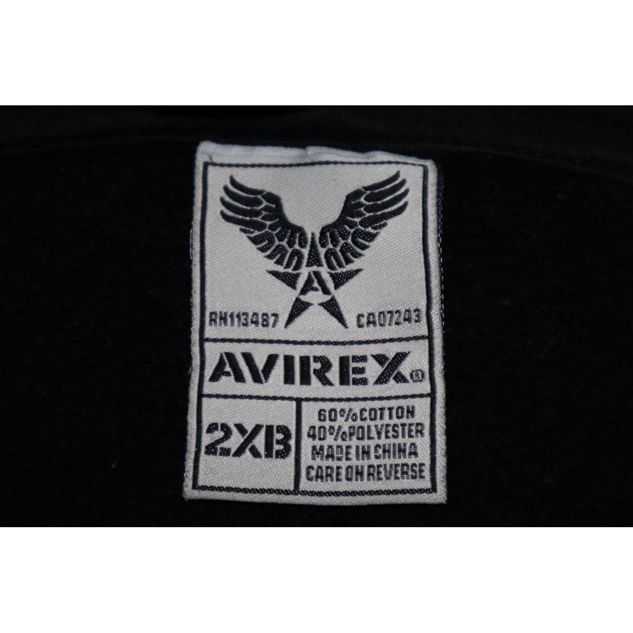 Avirex Vtg Y2K Avirex 2XB Black Hoodie Winged Skull Zip Streetwear Size US XXL / EU 58 / 5 - 2 Thumbnail