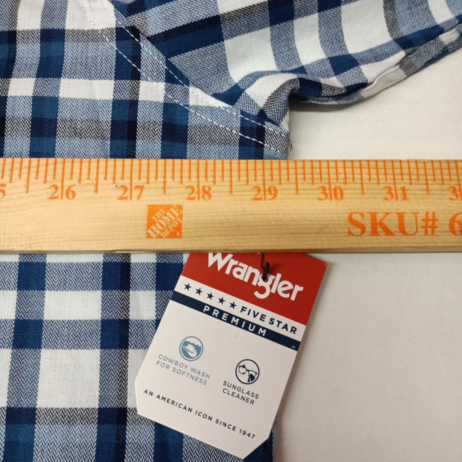 Wrangler Wrangler Cowboy Wash Shirt Men's Size 3XL Blue White Plaid Size US XXL / EU 58 / 5 - 5 Thumbnail
