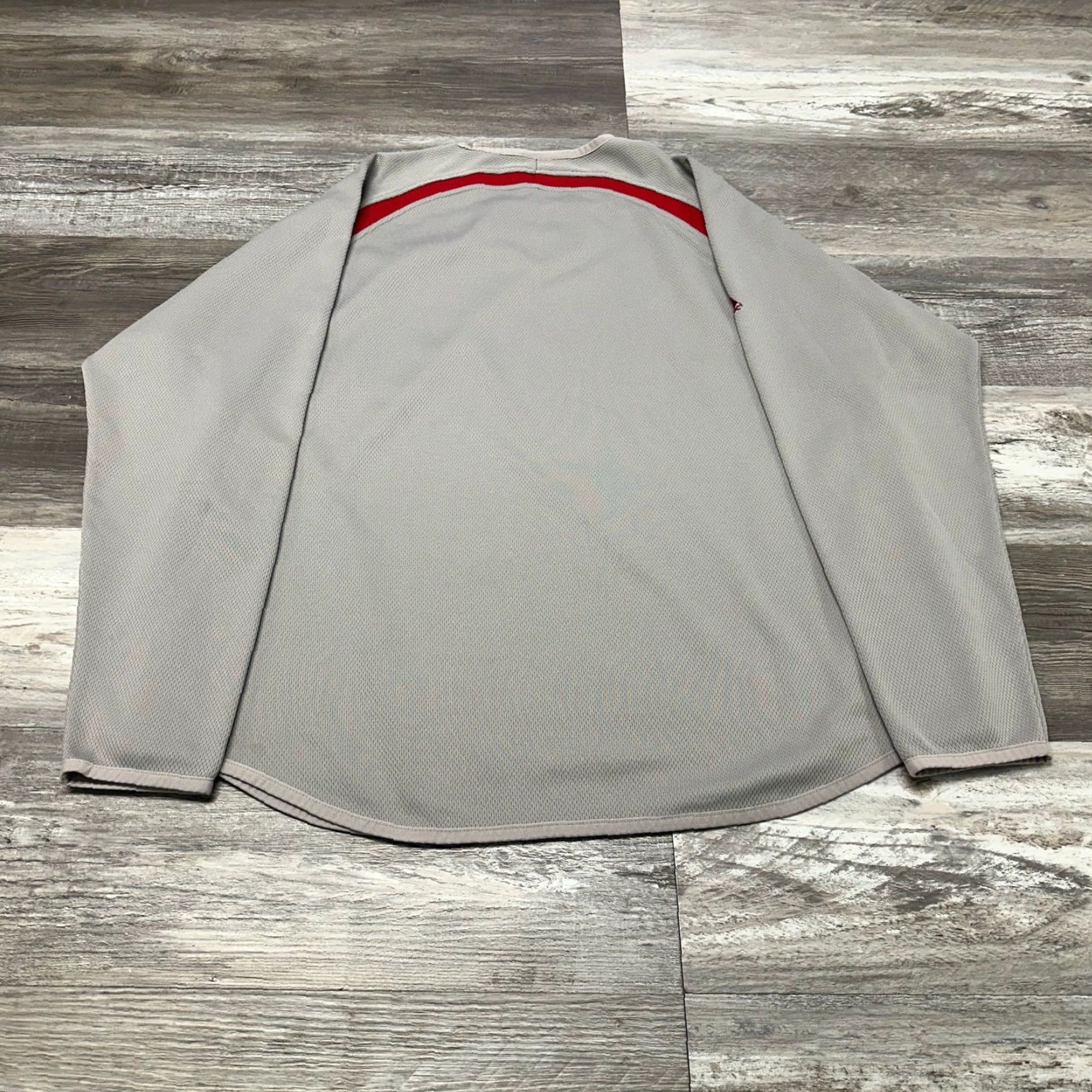NCAA VINTAGE Majestic Ohio State Buckeyes Gray Red Men XL Long Sleeve Thermal Base Shirt Size US XL / EU 56 / 4 - 3 Thumbnail