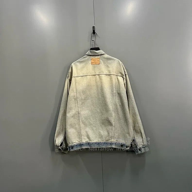 Balenciaga Balenciaga Distressed logo patch denim jacket Size US M / EU 48-50 / 2 - 2 Thumbnail