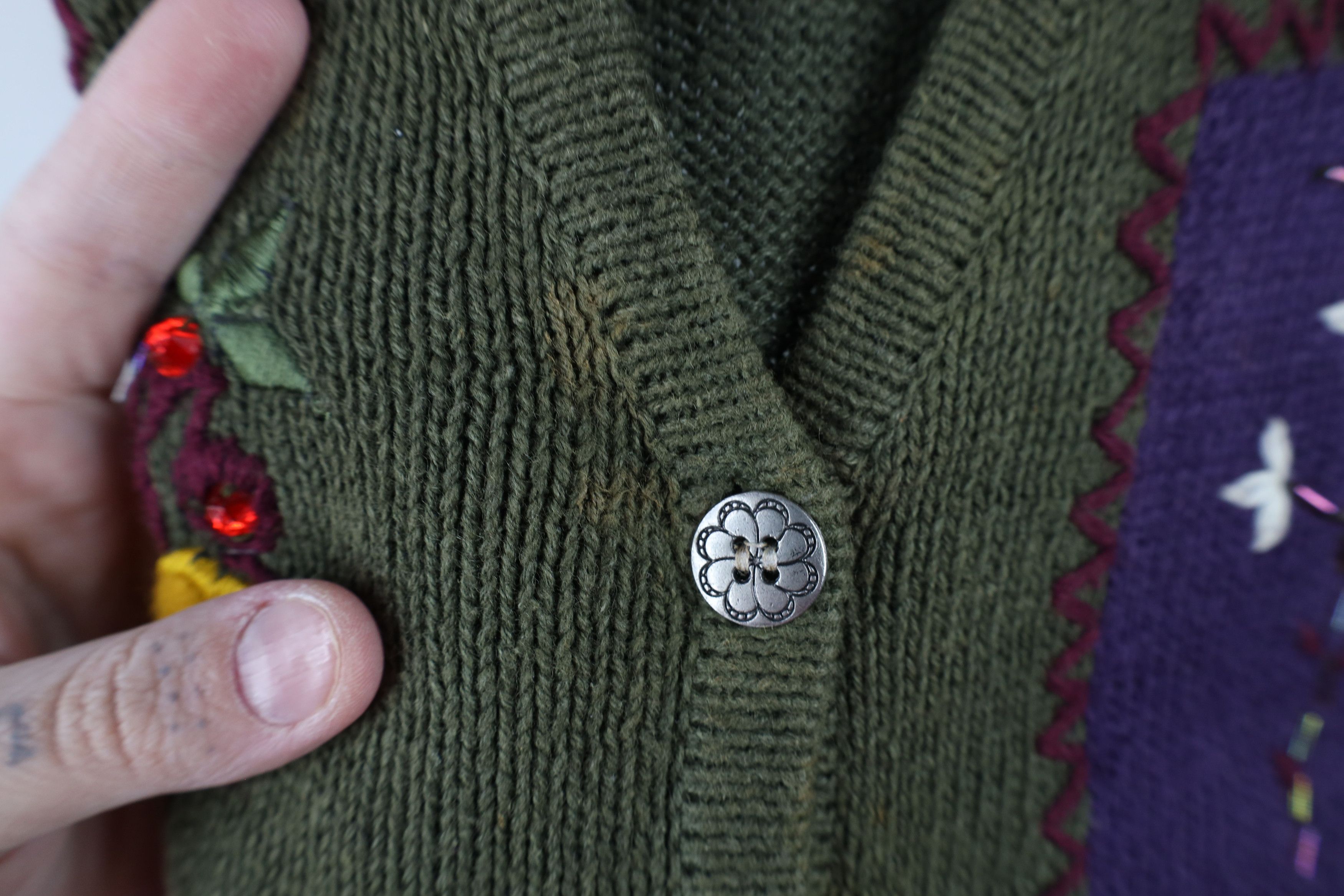 Vintage Vintage 90s Streetwear Flower Knit Cardigan Sweater Vest Size XL / US 12-14 / IT 48-50 - 10 Thumbnail