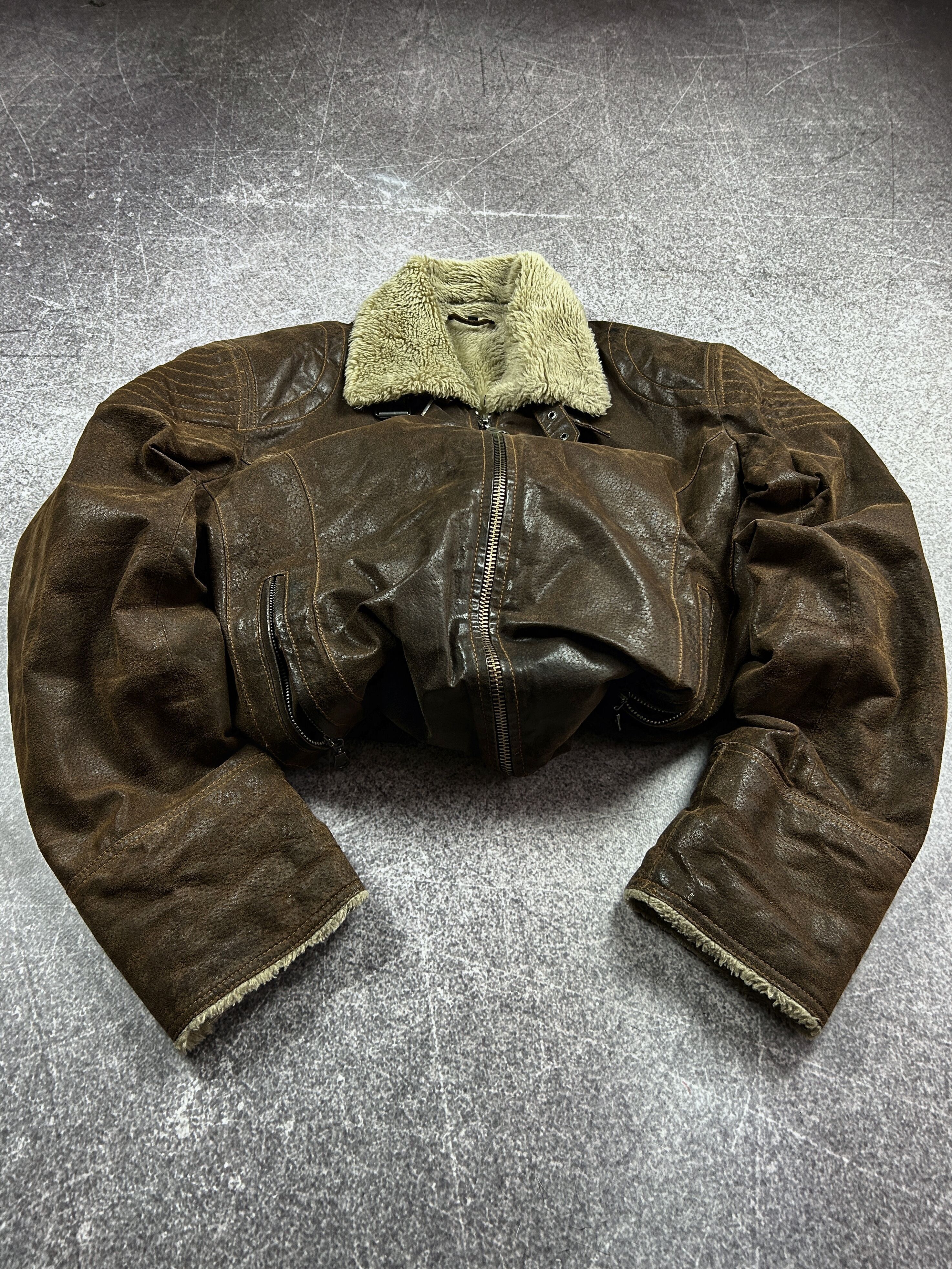 90s miumiu fade leather jacket archive