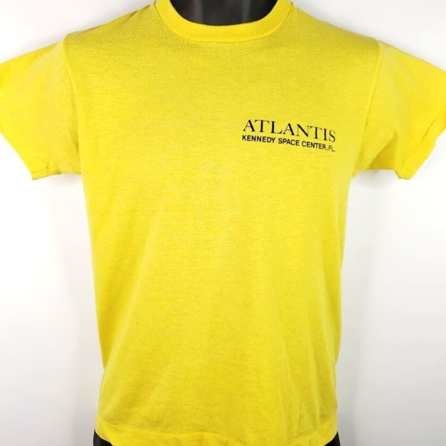 Vintage VINTAGE Space Shuttle Mission T Shirt Mens Size S 80s NASA USA STS-61-B Screen Stars Yellow Graphic Tee Space Kennedy Space Center Boys Girls Mens Size US S / EU 44-46 / 1 - 2 Thumbnail