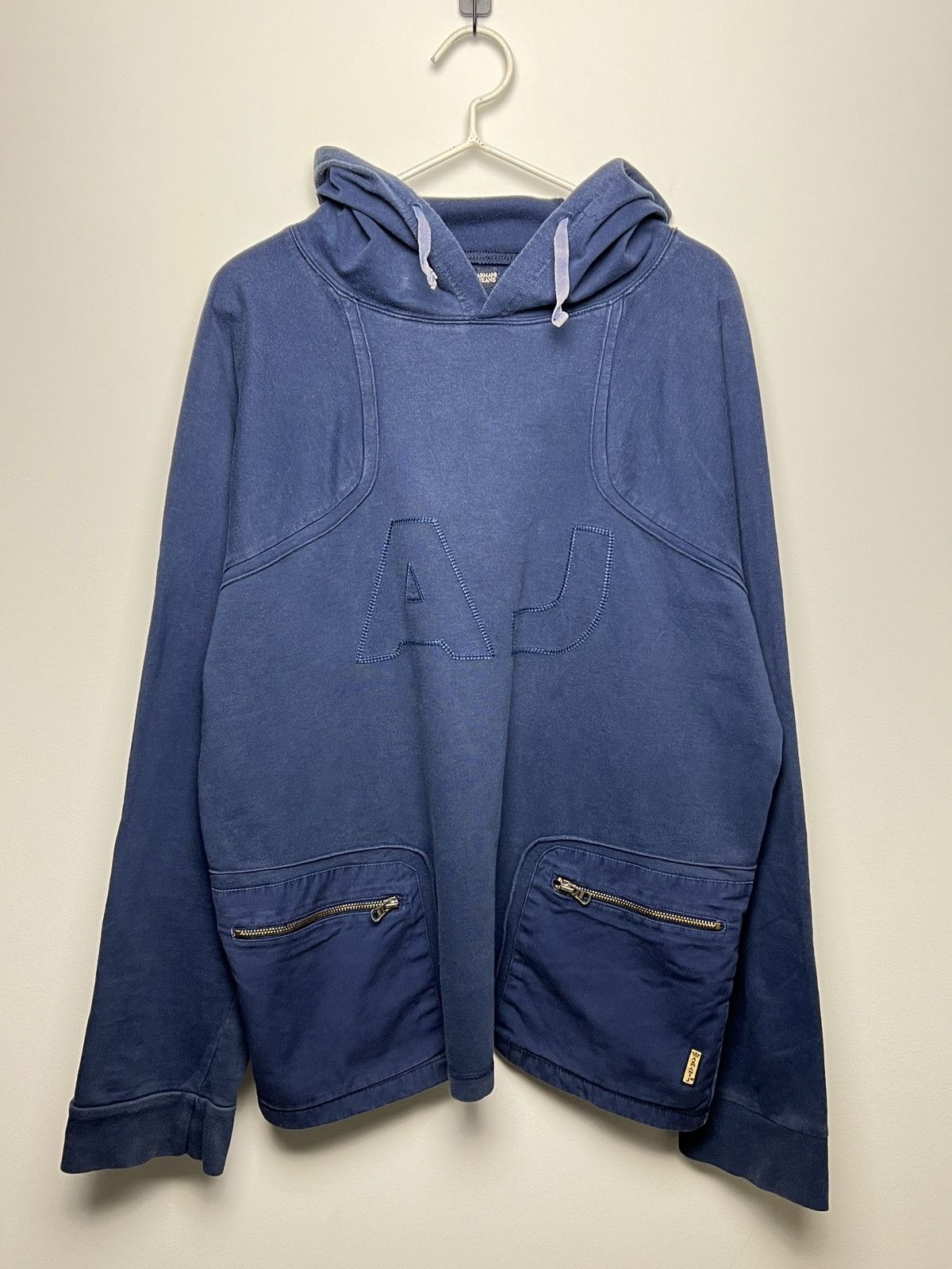 Giorgio Armani armani y2k vintage washed hoodie Size US L / EU 52-54 / 3 - 7 Thumbnail