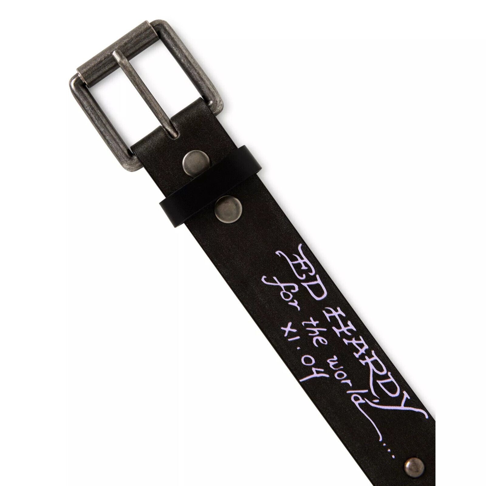 Ed Hardy Ed Hardy Men Skull in Love Print Black Belt With Rivet Studs Size 40 - 3 Thumbnail