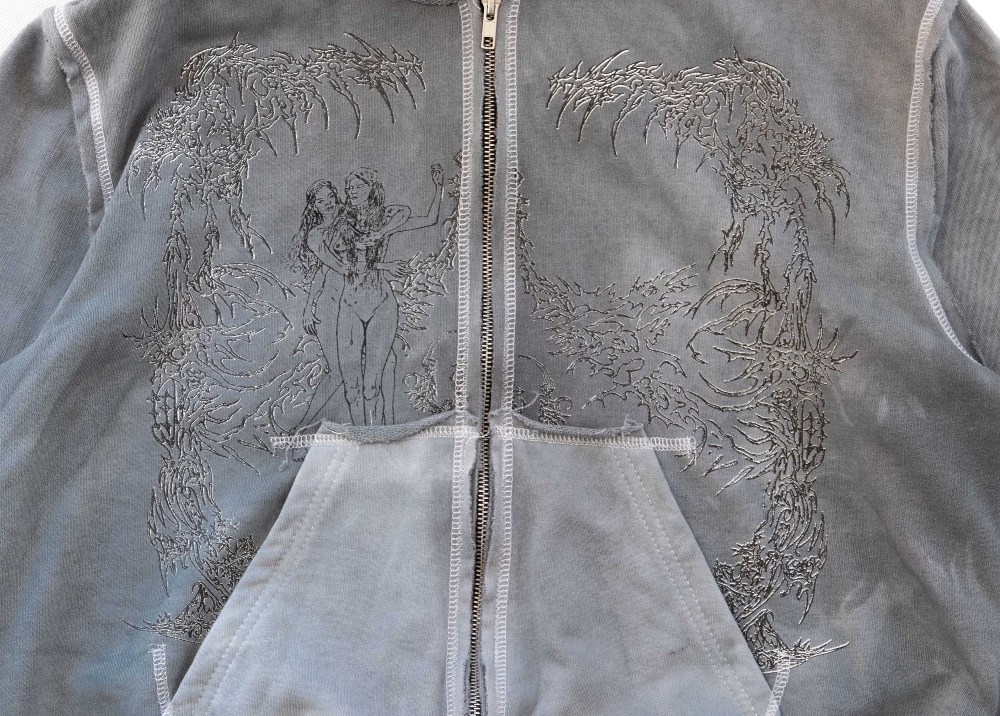 Japanese Brand oedema "nymph" asphalt hoodie Size US L / EU 52-54 / 3 - 6 Thumbnail