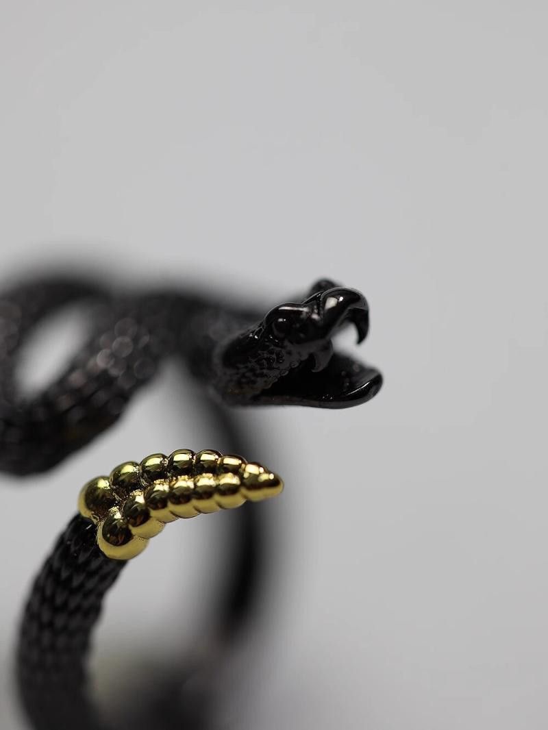 Jewelry Snake New Trend Jewelry Rings Open Chrome Ring (Size 7-13) Size ONE SIZE - 3 Thumbnail