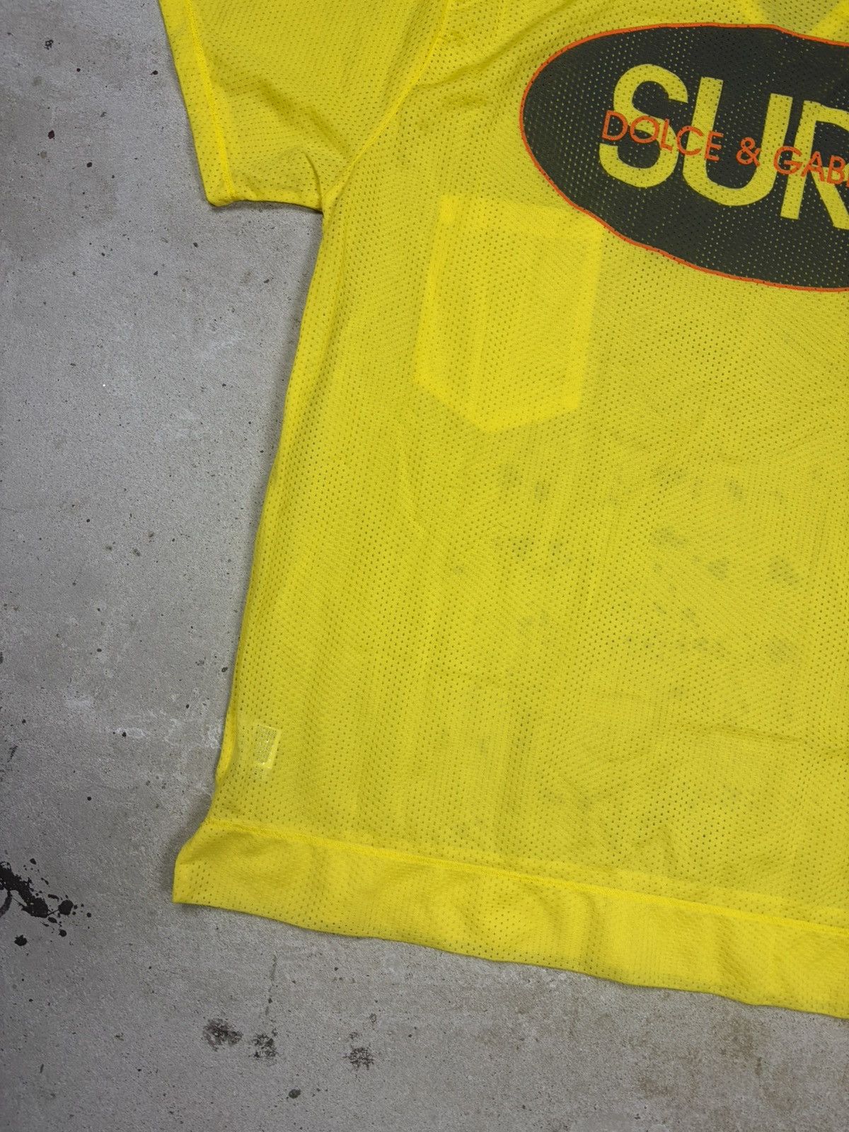 Dolce & Gabbana Vintage 90s Dolce & Gabbana Mare Yellow Surf Mesh T Shirt Size US XL / EU 56 / 4 - 11 Thumbnail
