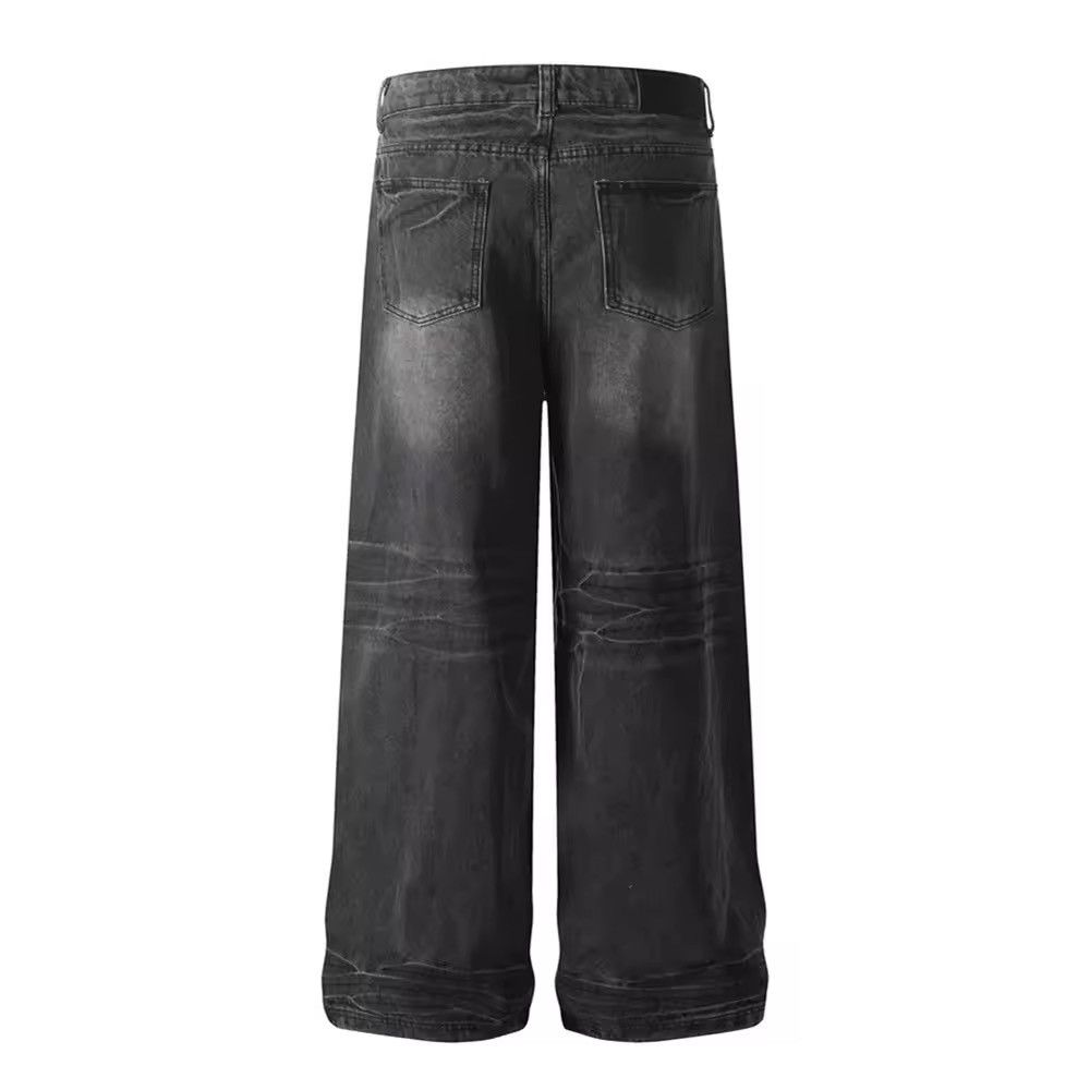 Designer × Vintage Moustache Effect Wide Leg Jean Size US 27 - 4 Thumbnail