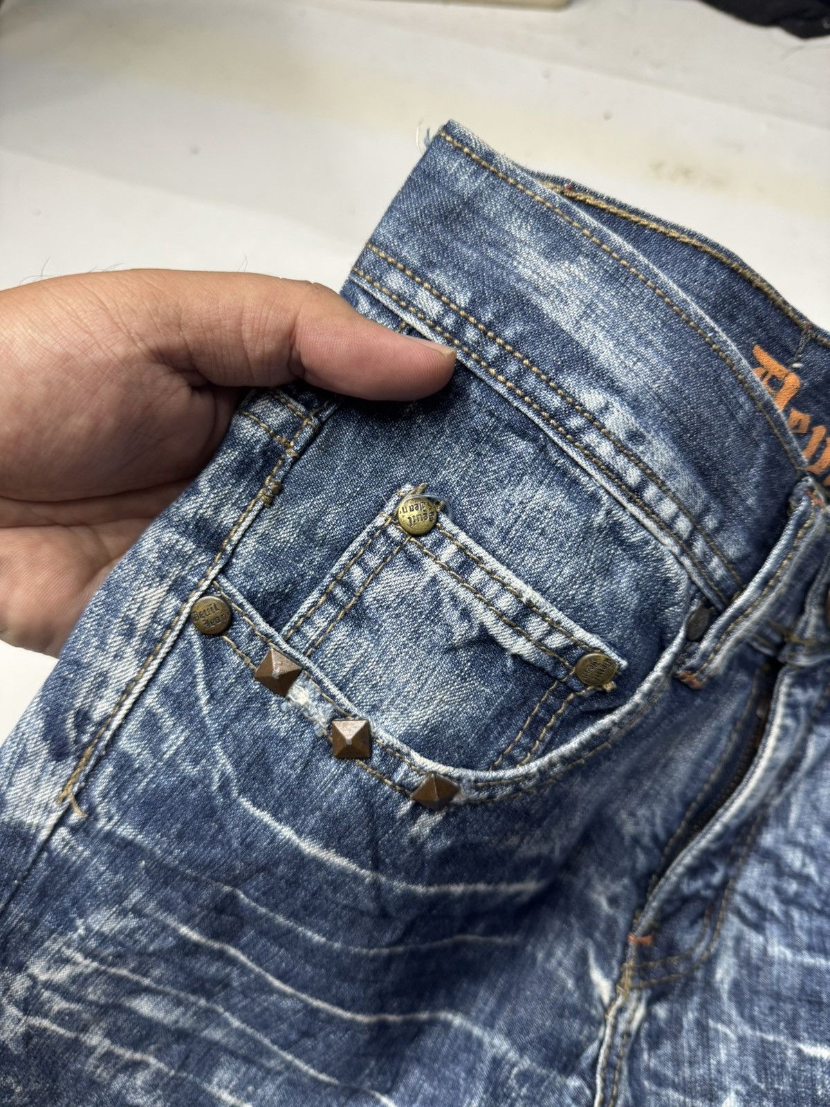 Tornado Mart Flared Studded Devil Jeans Hysteric styled japanese Size US 29 - 8 Thumbnail