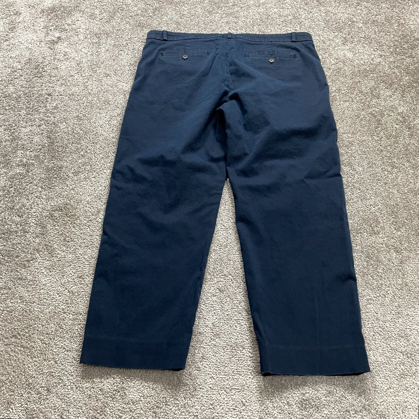 Banana Republic VINTAGE Banana Republic Women's Pants 14 Navy Blue Cropped Straight Chino Casual Office Wear Size 36" / US 14 / IT 50 - 2 Thumbnail