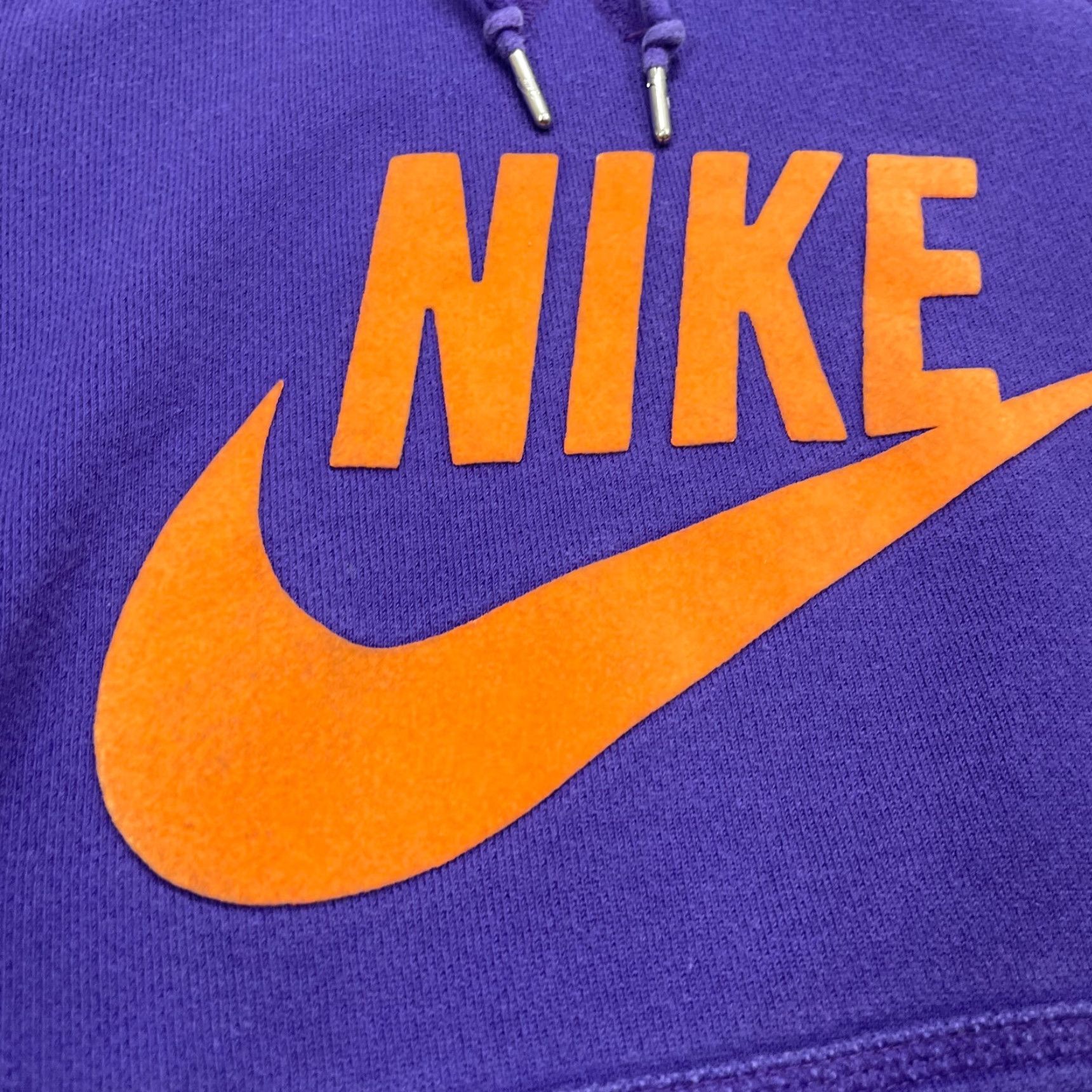 Nike Nike Womens S Pullover Hoodie Purple Orange Swoosh Spell Out Raised Graphic Outdoor Vintage: No (adjusted per rules) Size S / US 4 / IT 40 - 4 Thumbnail