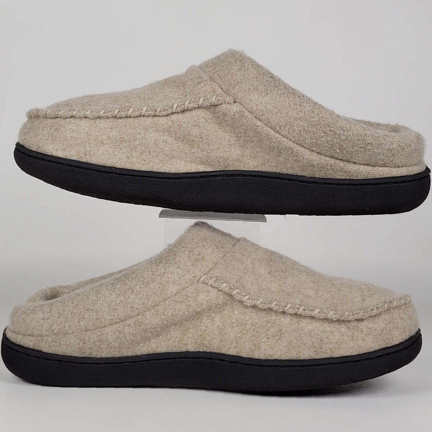 Vintage 32 Degrees Men Slipper Indoor Outdoor Black 11-12 Memory Foam Cushioned Insole Plush Lining Slip Resistant Wool Blend Machine Washable Slippers Mens Size ONE SIZE - 4 Thumbnail