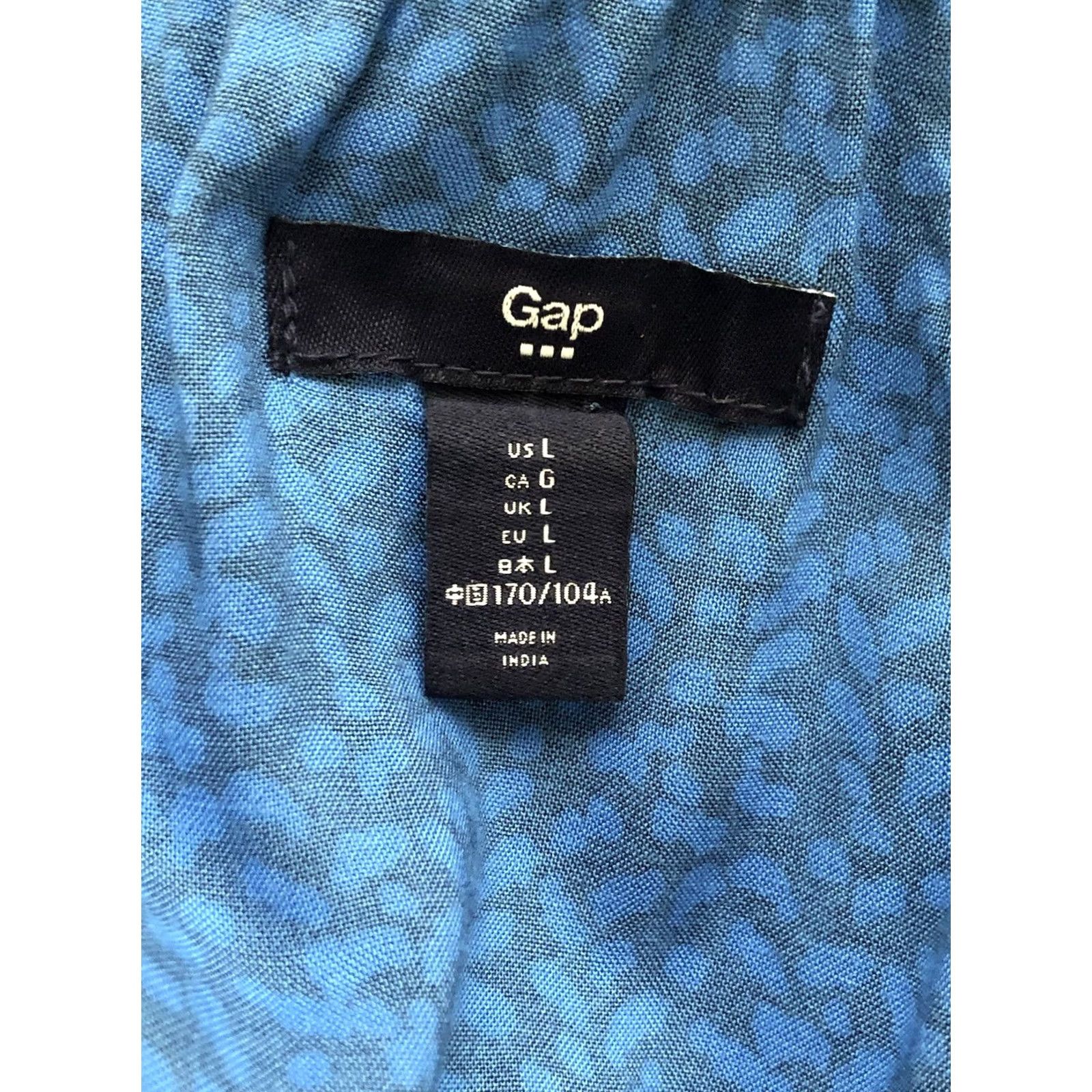 Gap Gap Romper L Blue Wht Geo Sleeveless Strappy Ruffles Elastic Waist Pockets Y2K Size 36" / US 14 / IT 50 - 4 Thumbnail