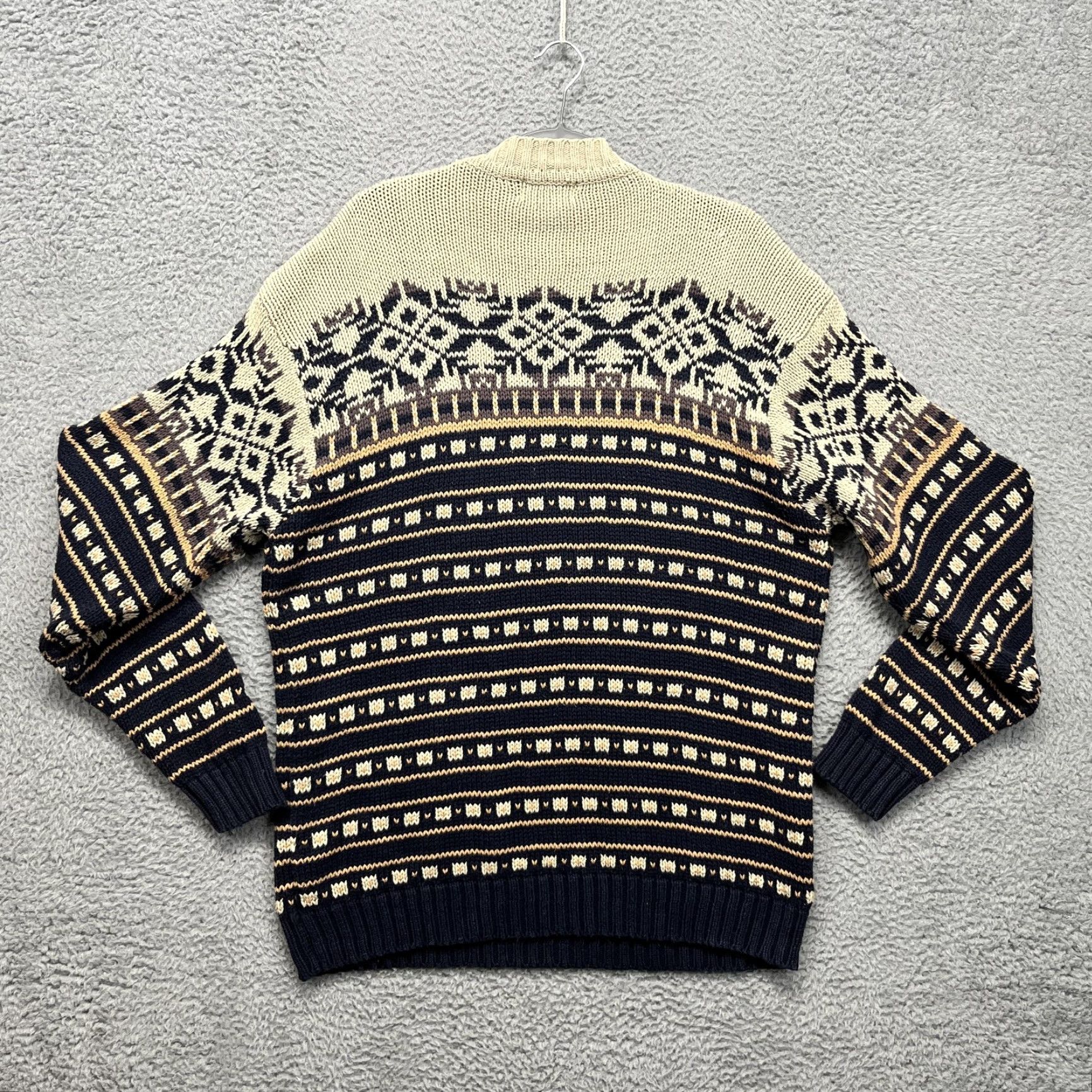Eddie Bauer Eddie Bauer Sweater Mens XLT Blue Fair Isle Nordic Cotton Knit Crewneck Pullover Size US XL / EU 56 / 4 - 6 Thumbnail