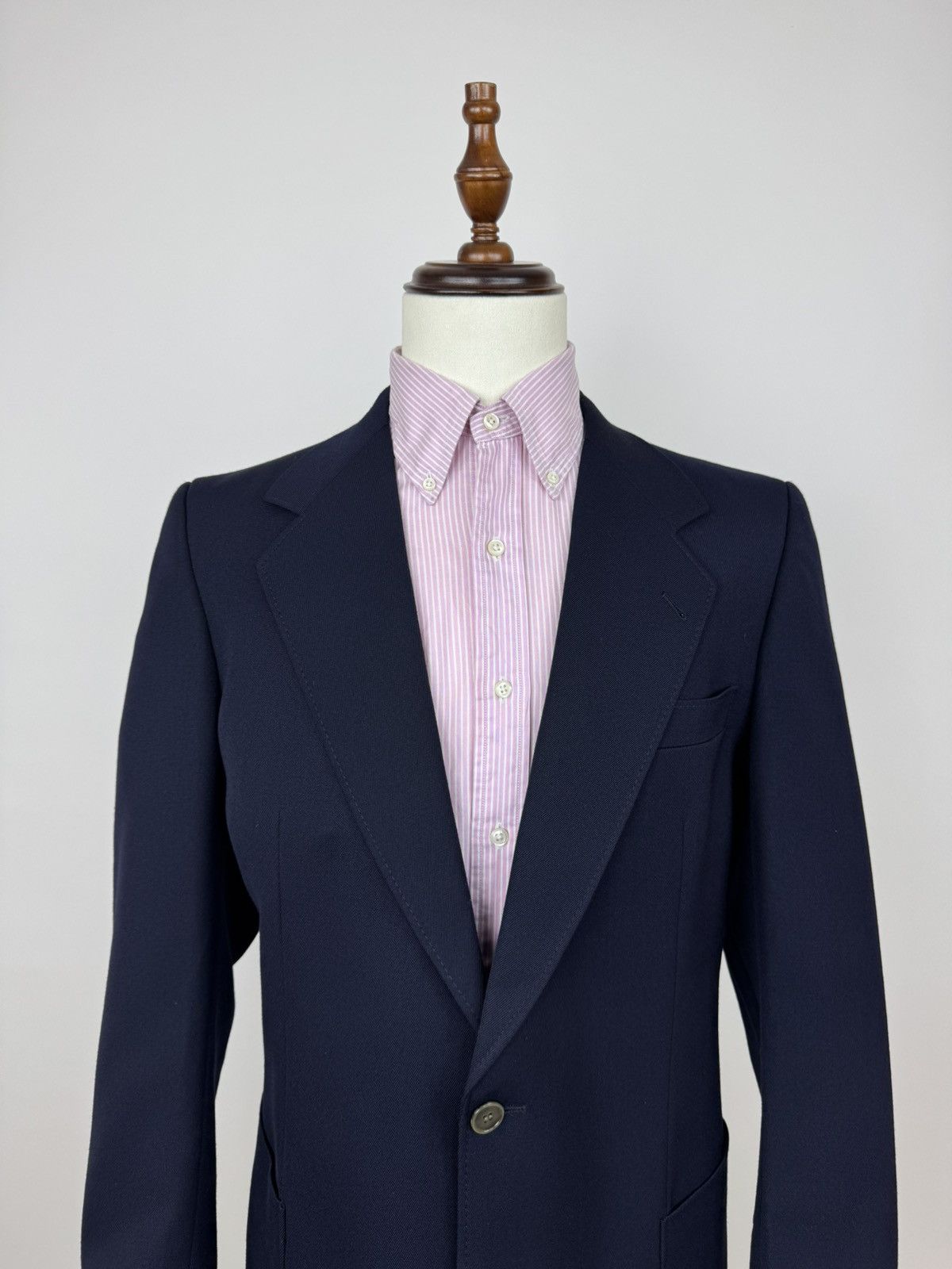 Other Mens Navy Blue Sport Coat 42L Trevira Twill Wool Blazer Size 42R - 3 Thumbnail