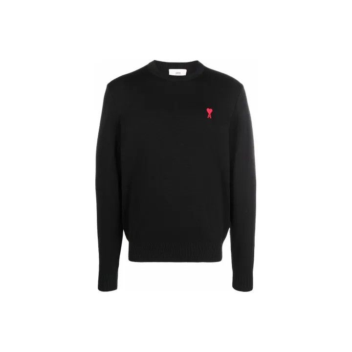 AMI AMIPARIS Black Heart Sweater for Men 0079 Size US L / EU 52-54 / 3 - 1 Thumbnail
