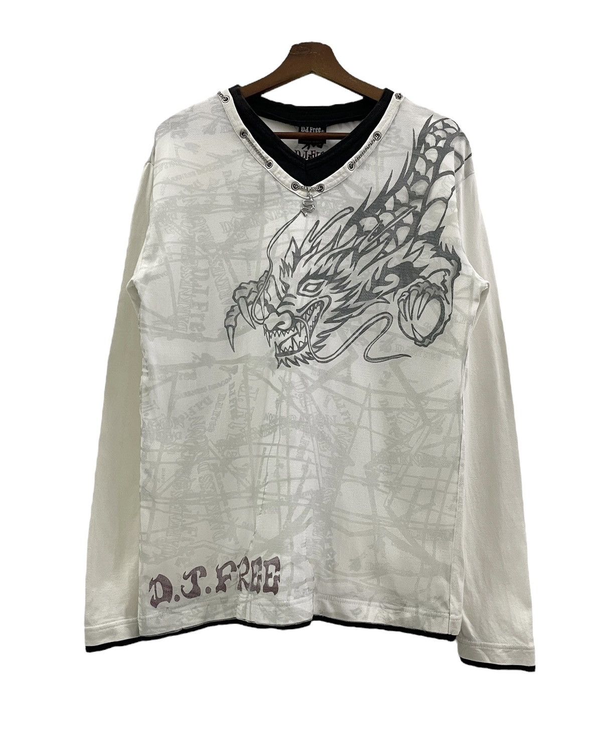 PPFM Vintage D.J.Free Japan Dragon Longsleeves Lace Tshirts Size US S / EU 44-46 / 1 - 3 Thumbnail