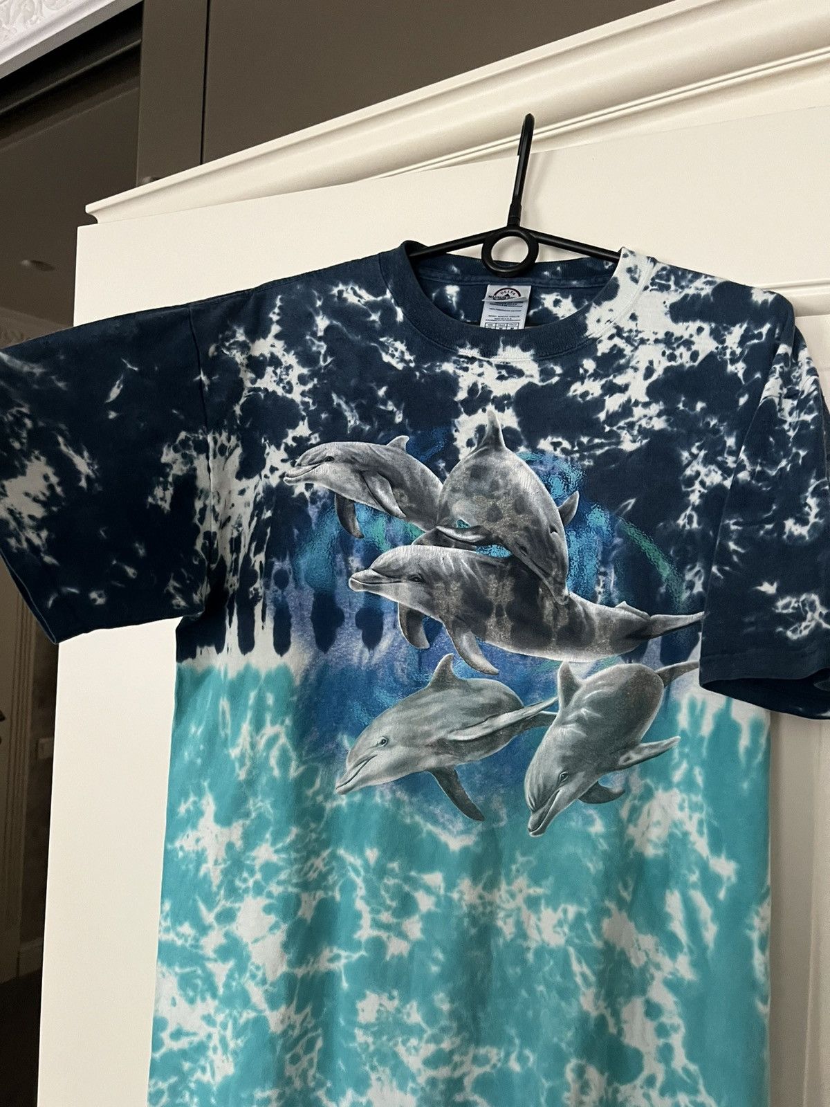 Delta Vintage 90s Dolphins Ocean T-Shirt Tie Dye Size US M / EU 48-50 / 2 - 6 Thumbnail