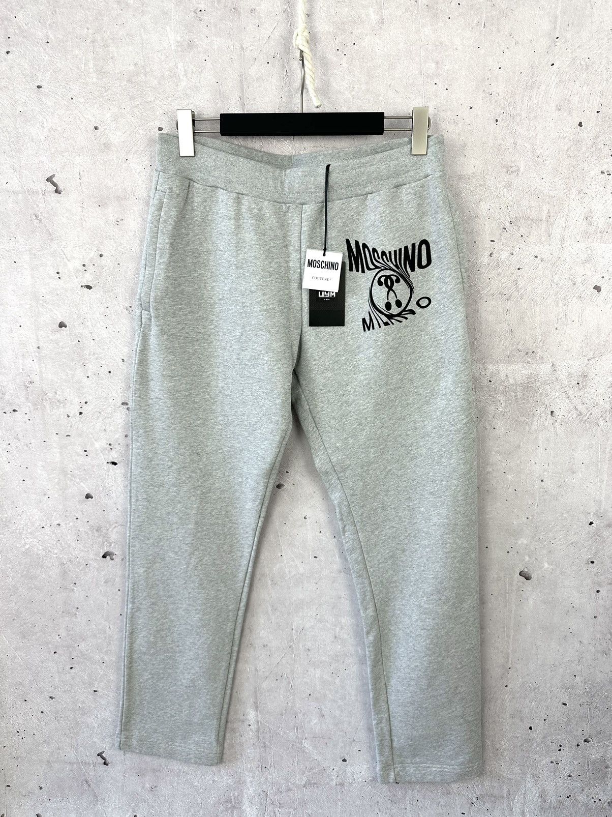 Moschino NEW Moschino Couture Milano Grey Cotton Women’s Trousers Size 36" / US 14 / IT 50 - 1 Thumbnail
