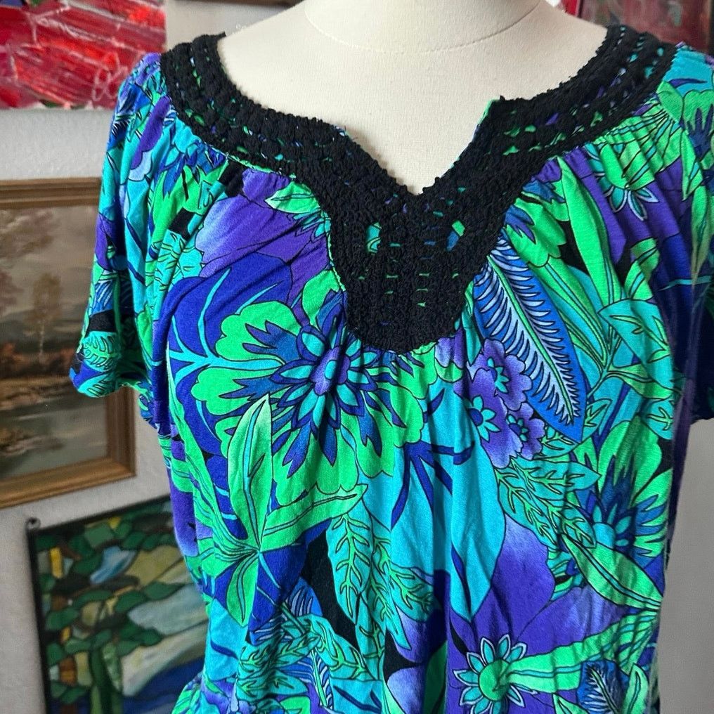 Other cable & guage green blue blouse shirt Size L / US 10 / IT 46 - 2 Thumbnail