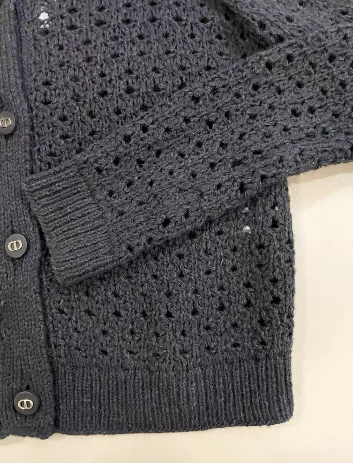 Dior Dior Size 38 Classic Black Cutout Wool Blend Knit J33 Size S / US 4 / IT 40 - 4 Thumbnail