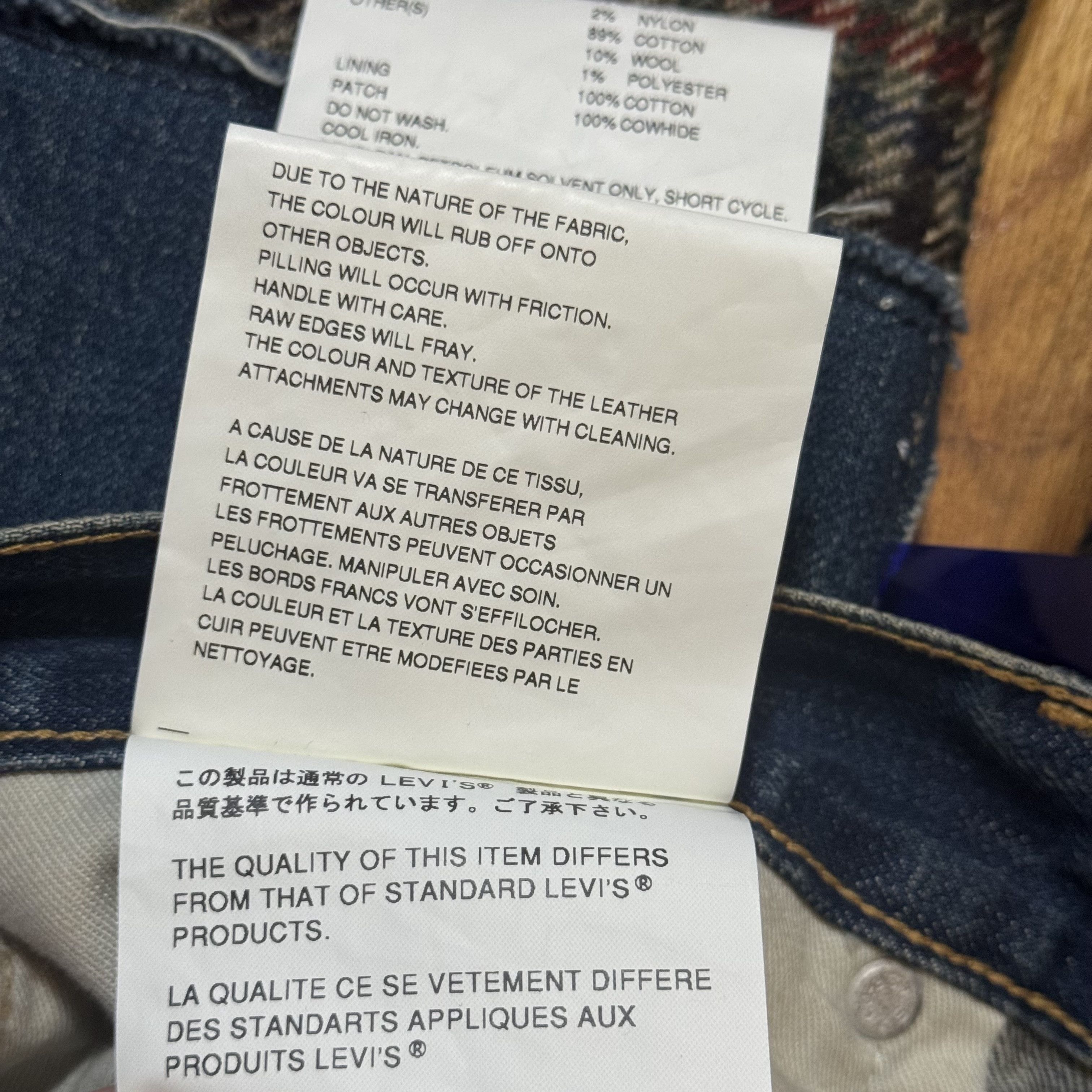 Junya Watanabe × Levi's × Pendleton Junya Watanabe Comme CDG Levi’s Pendleton Patchwork Denim Size US 34 / EU 50 - 12 Thumbnail