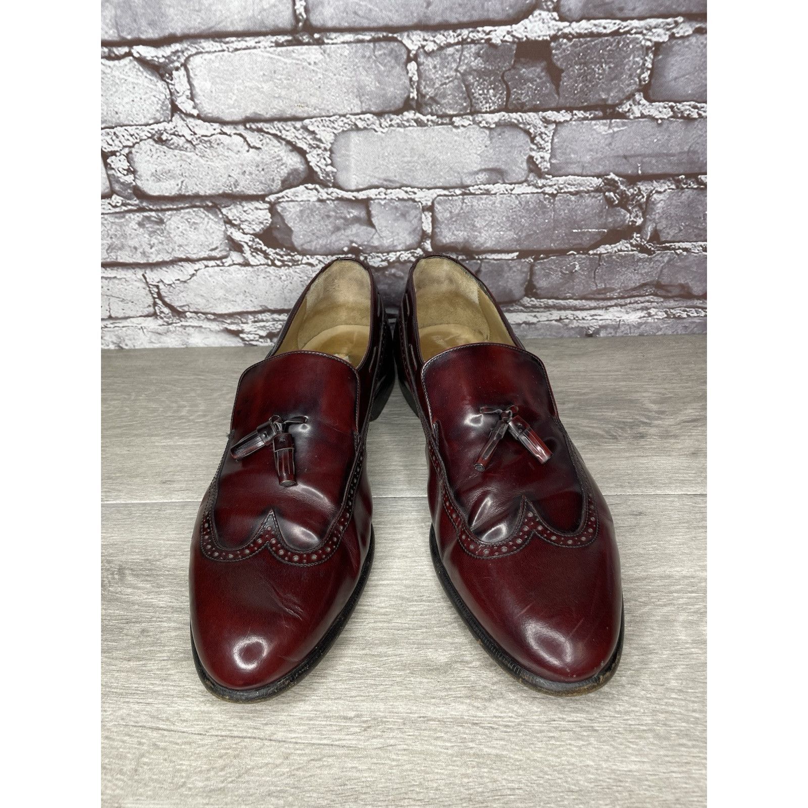 Nordstrom Nordstrom Burgundy Leather Wingtip Tassel Loafers Dress Shoe Size US 14 / EU 47 - 23 Thumbnail