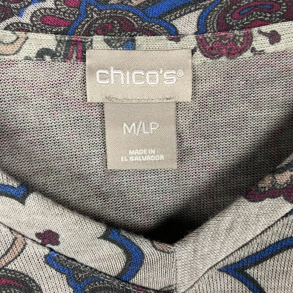 Chicos Chico's Blouse Women's M/L Paisley Short Sleeve Adults Size M / US 6-8 / IT 42-44 - 3 Thumbnail