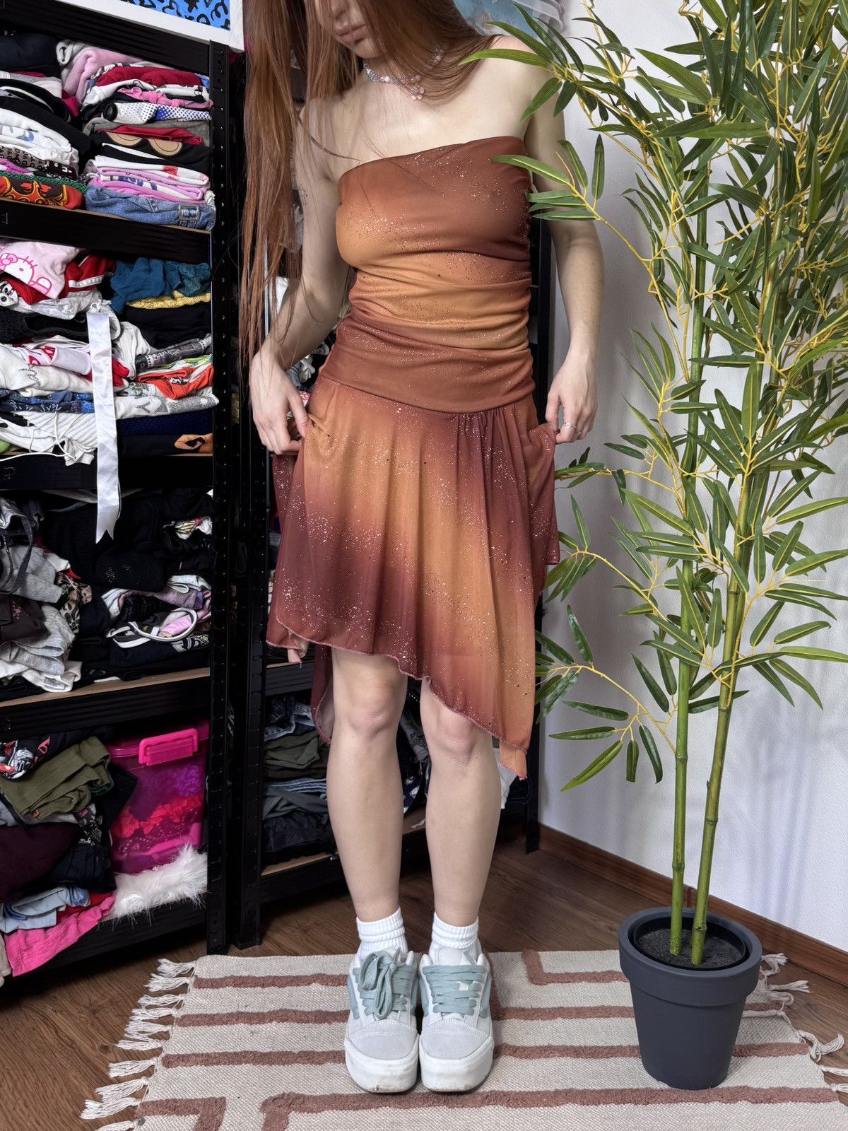 Vintage VINTAGE BANDO ON SHOULDERS 2000s FAIRY STYLE MINI DRESS Size S / US 4 / IT 40 - 2 Thumbnail