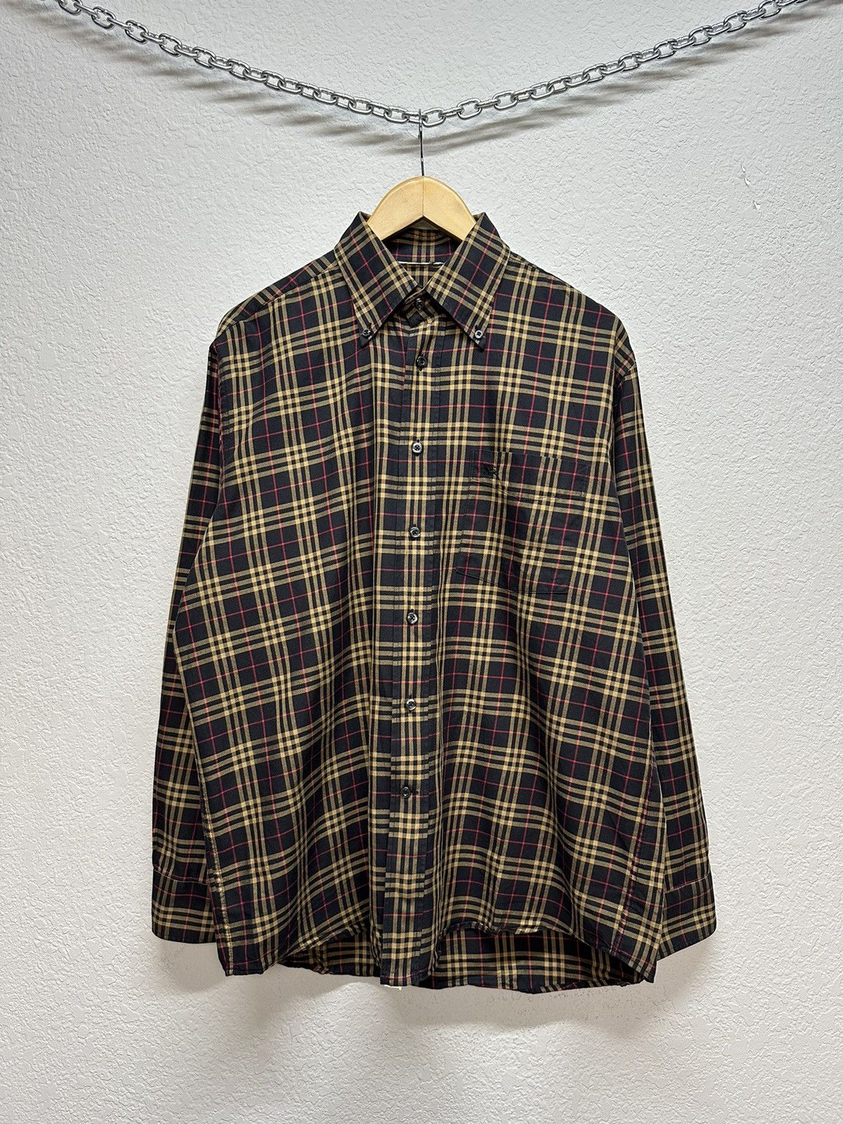 Vintage Burberry Nova Check Cotton Shirt Button Up Archival