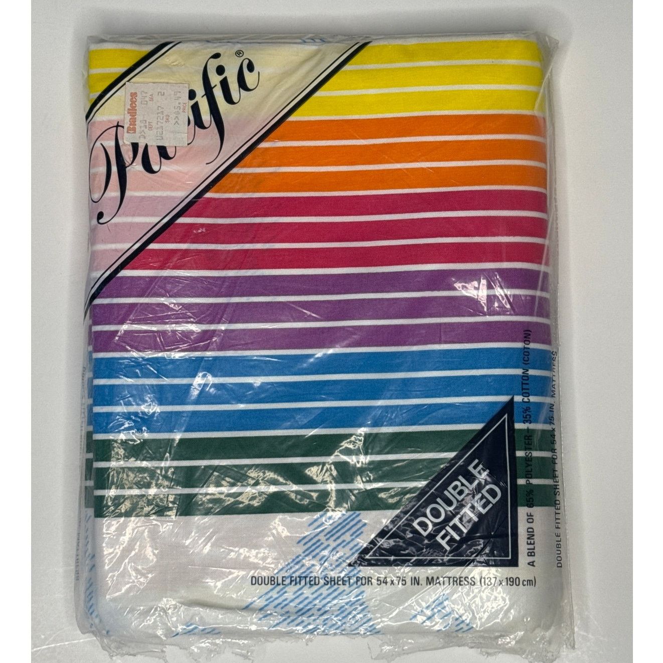 Vintage NWT 80s Pacific Rainbow & Clouds double sheet set LGBT Size ONE SIZE - 4 Thumbnail